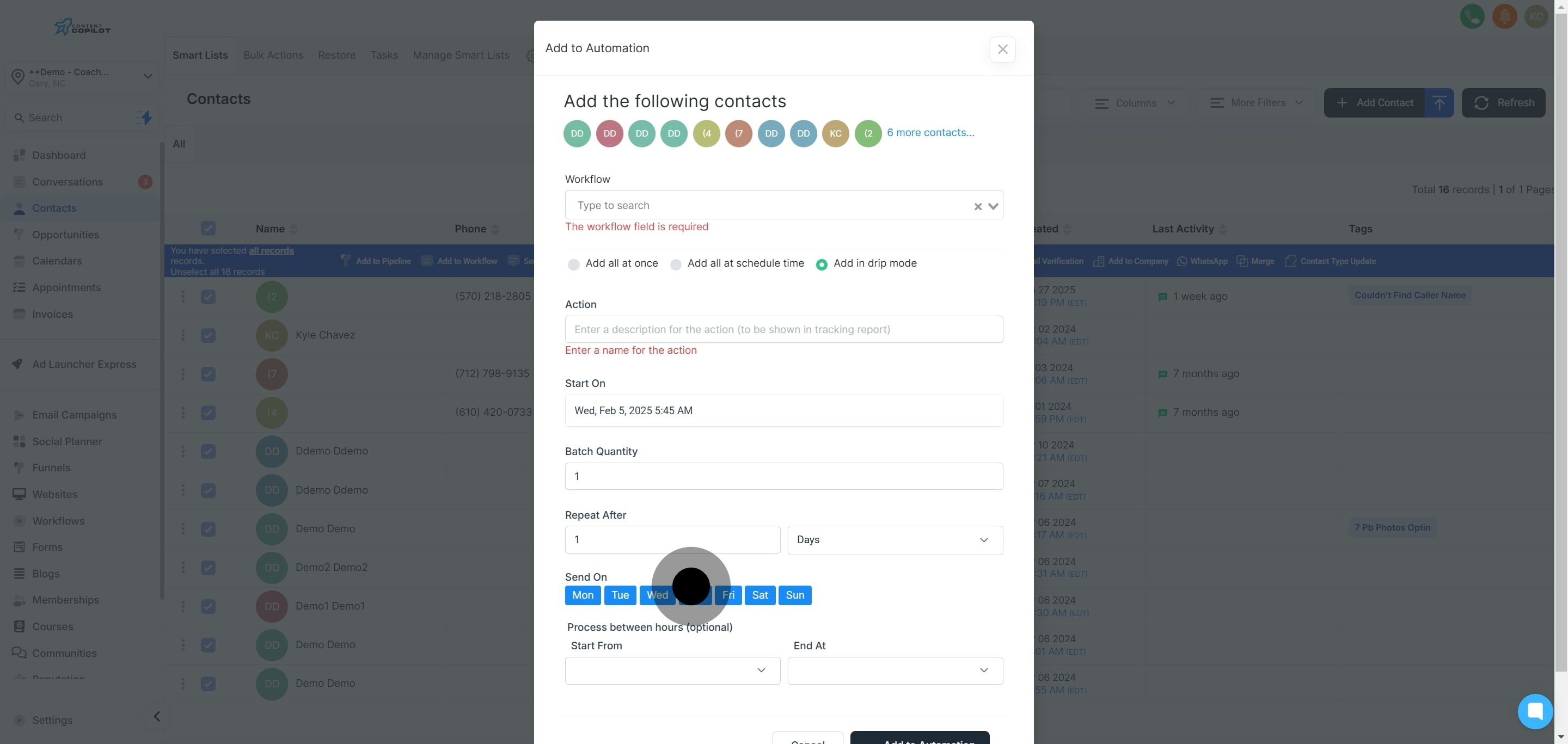 18 Click on "Send On".
