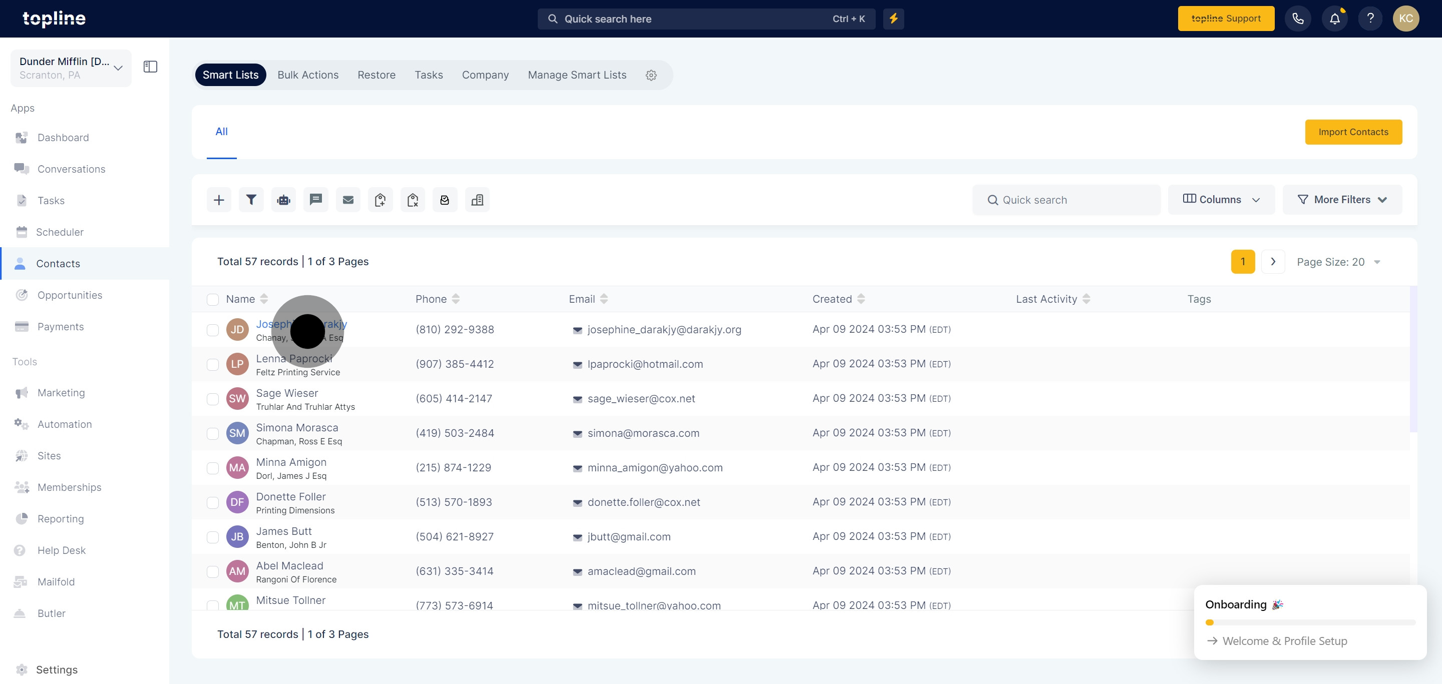 2 Click on "Josephine Darakjy".