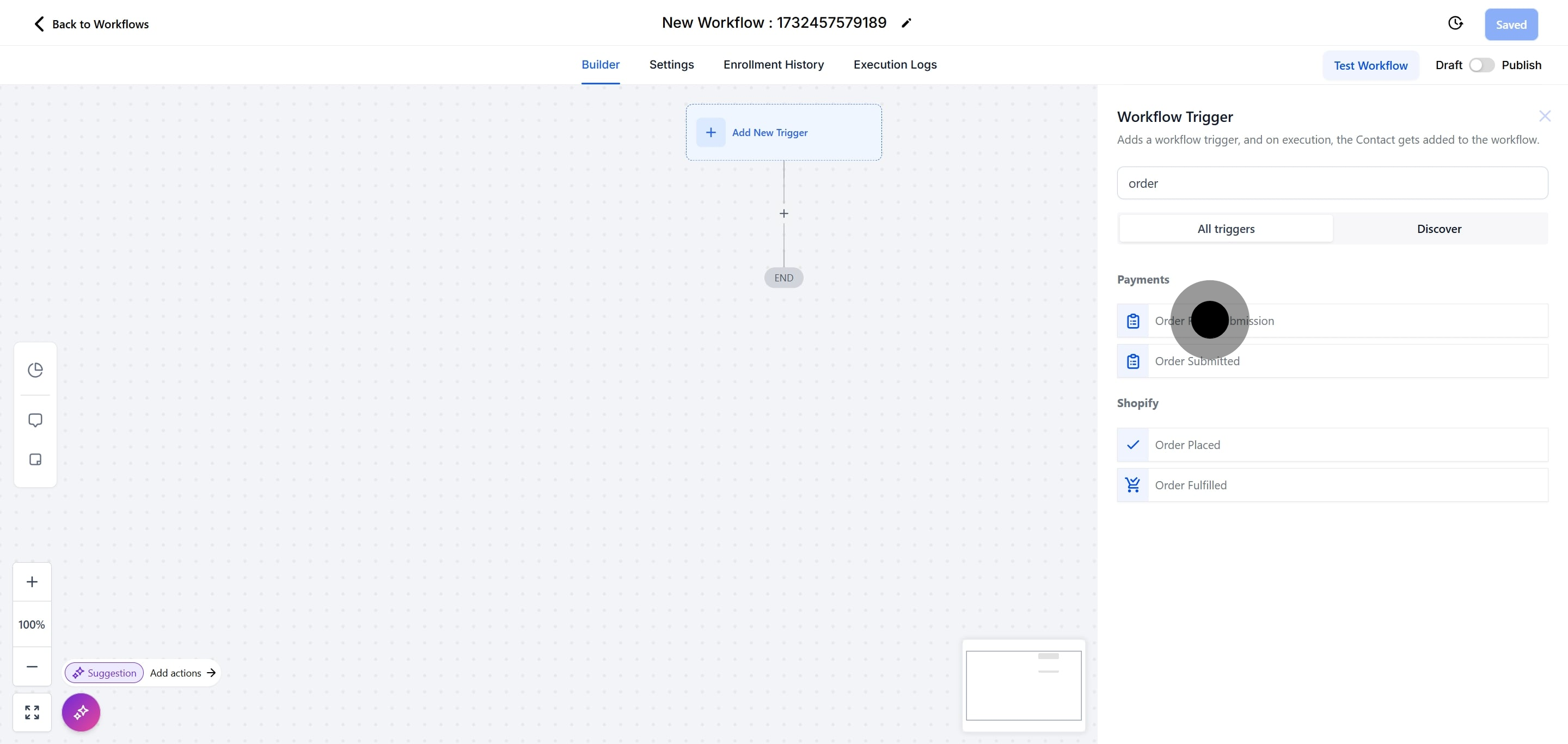 6 Click on "Order Form Submission".