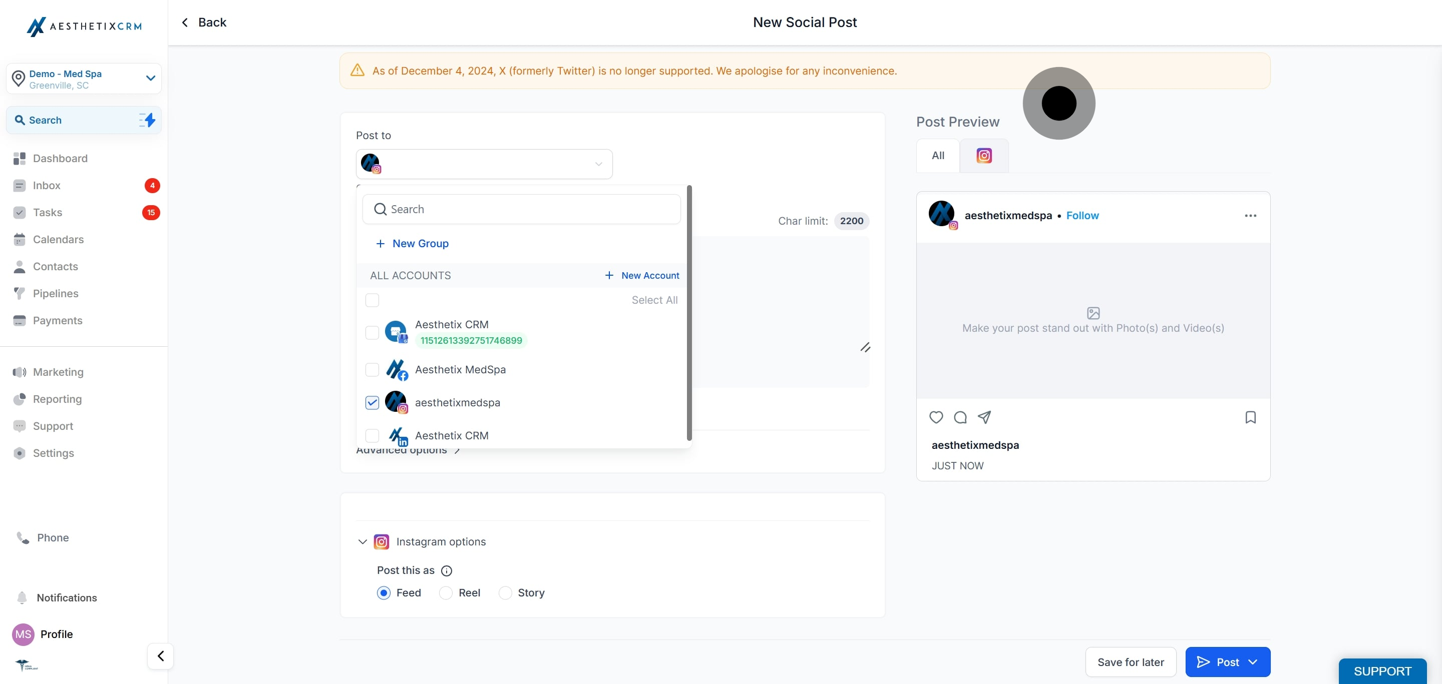 8 After, click on "Post Preview".