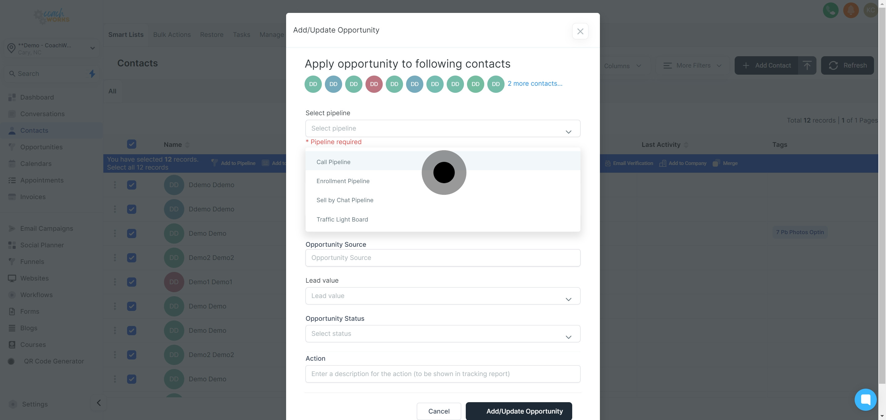 6 Click on "Call Pipeline".