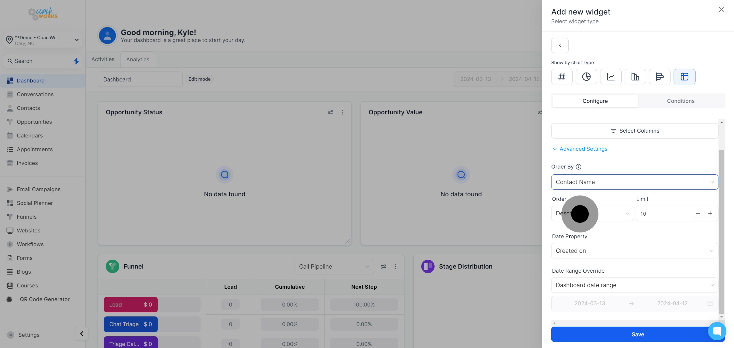 16 Click on "Order".