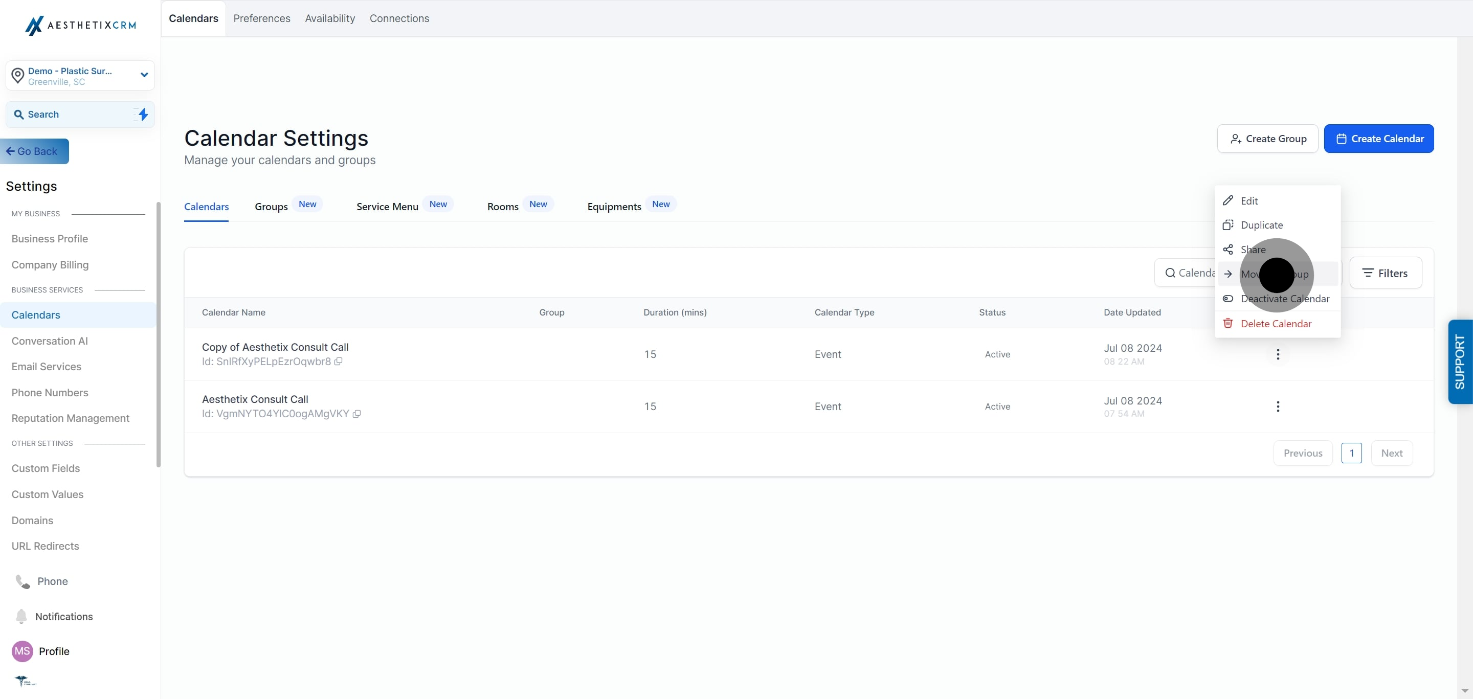 4 Next, click on "Move to Group".