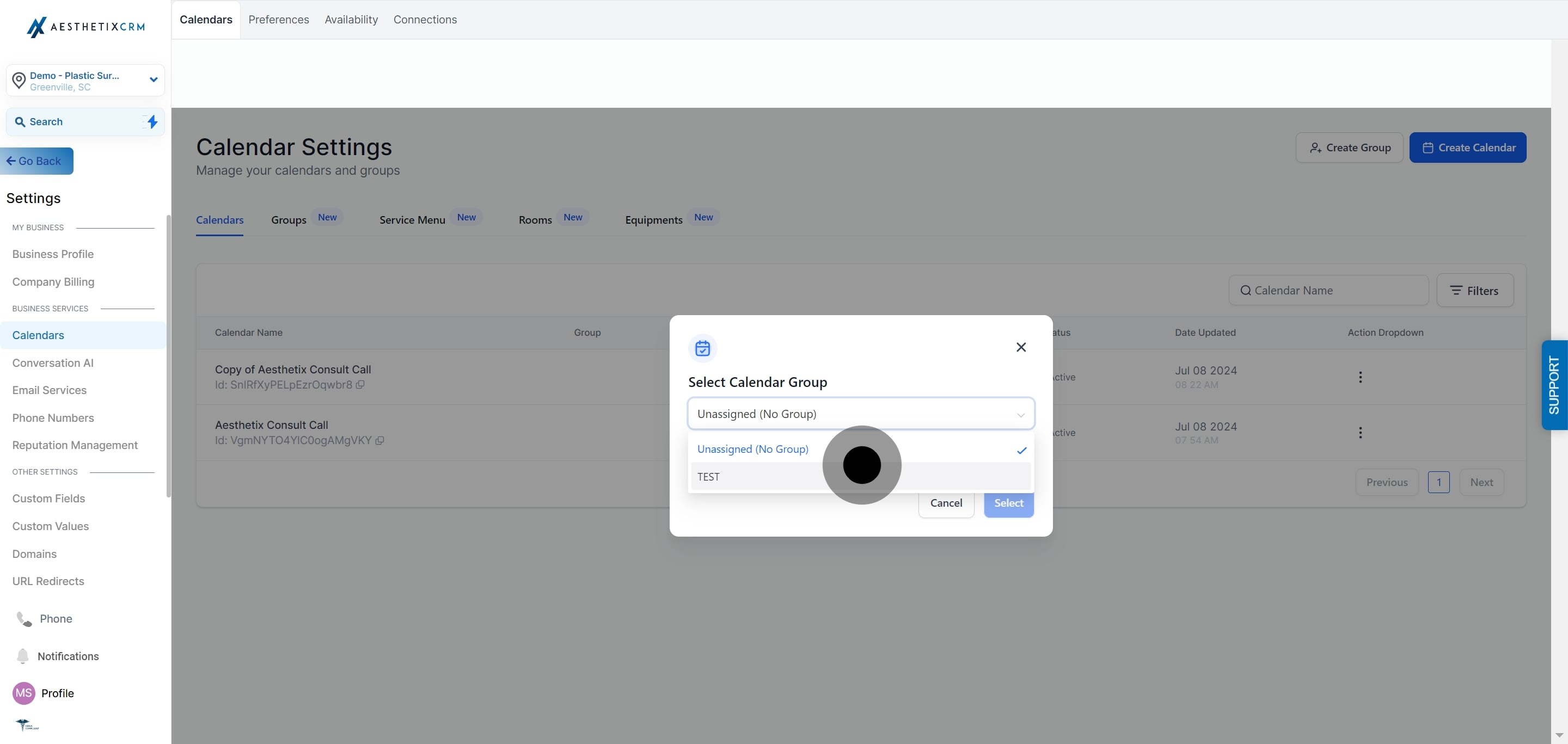 5 Following that, click on "TEST".