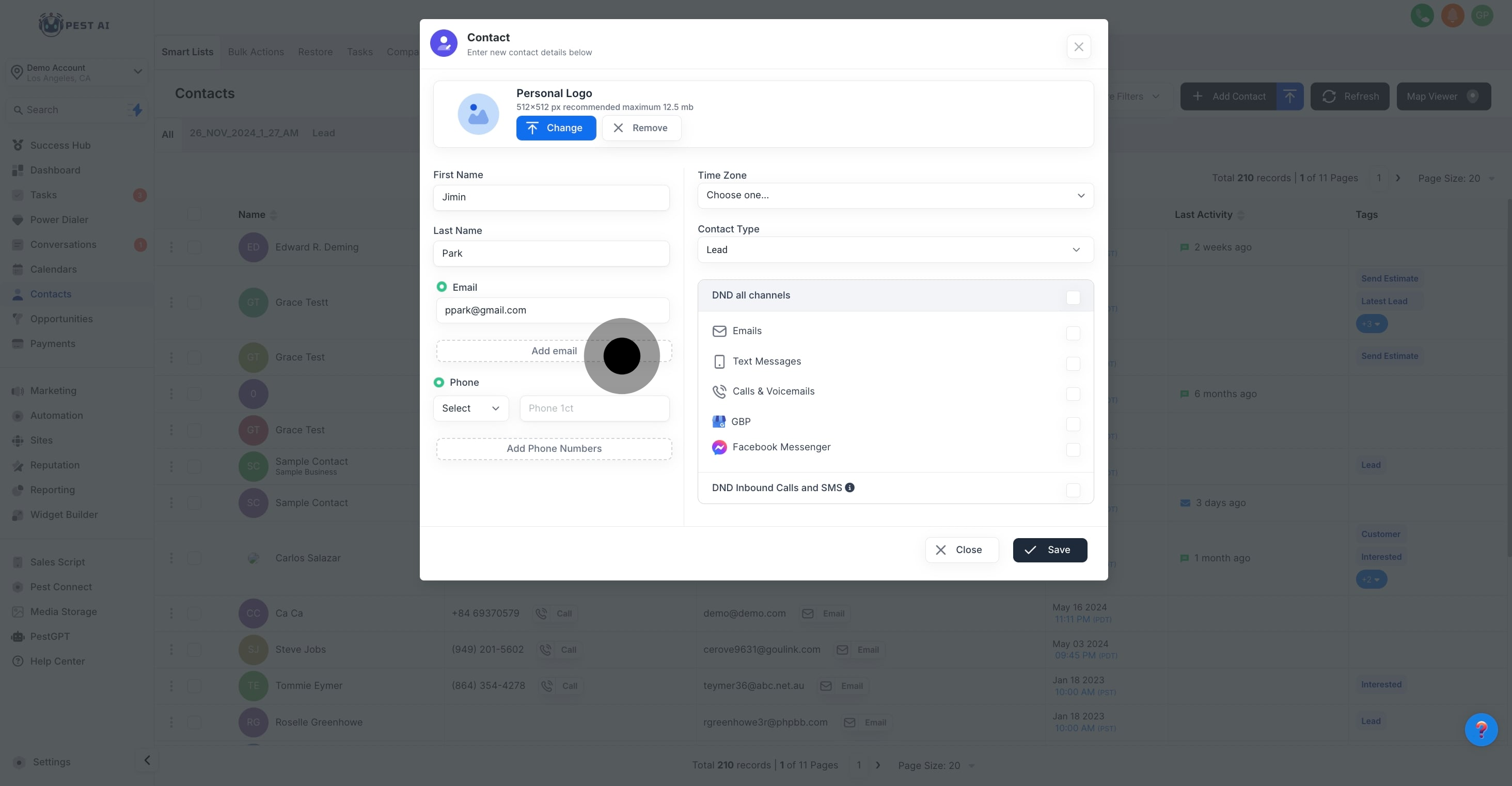 8 Click on "Add email".