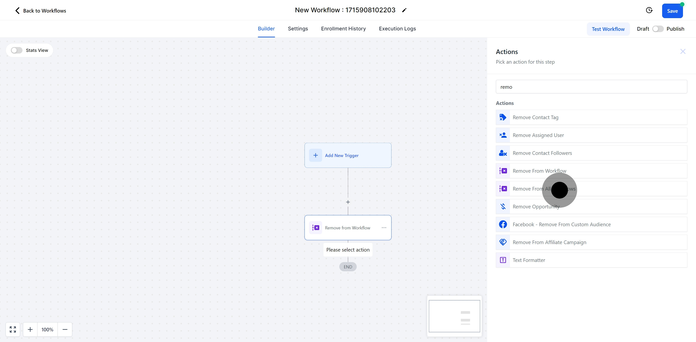 11 Click on "Remove From All Workflows".