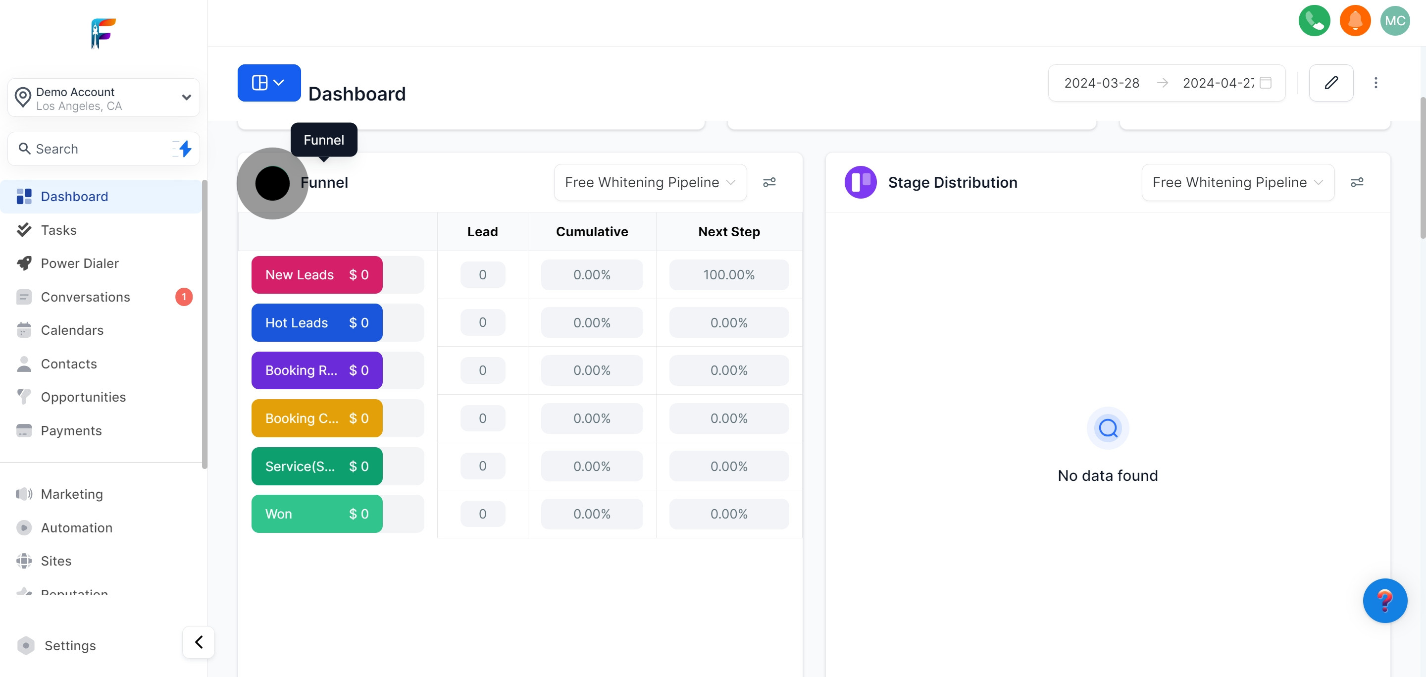 14 Click on "Funnel".