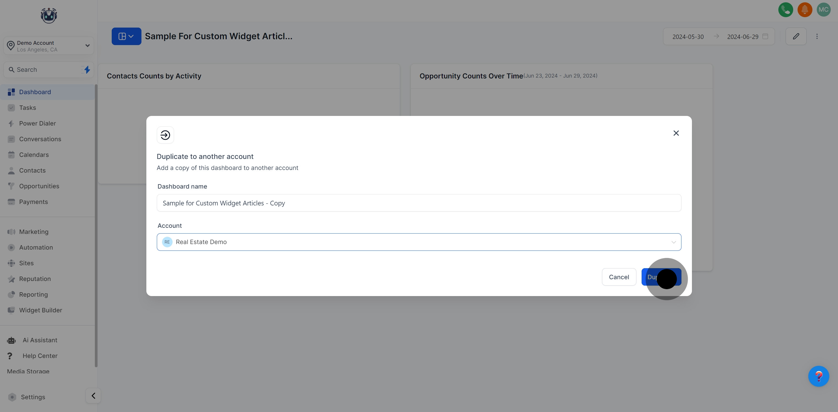 5 After, click on "Duplicate".