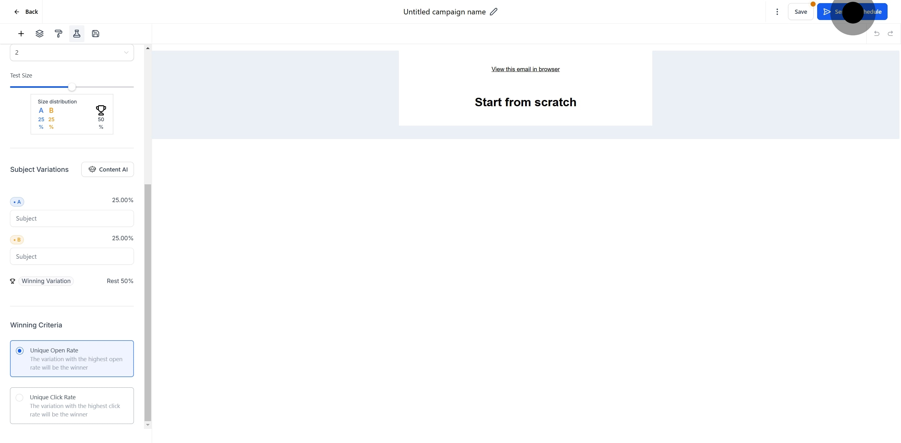 12 Click on "Send or Schedule".
