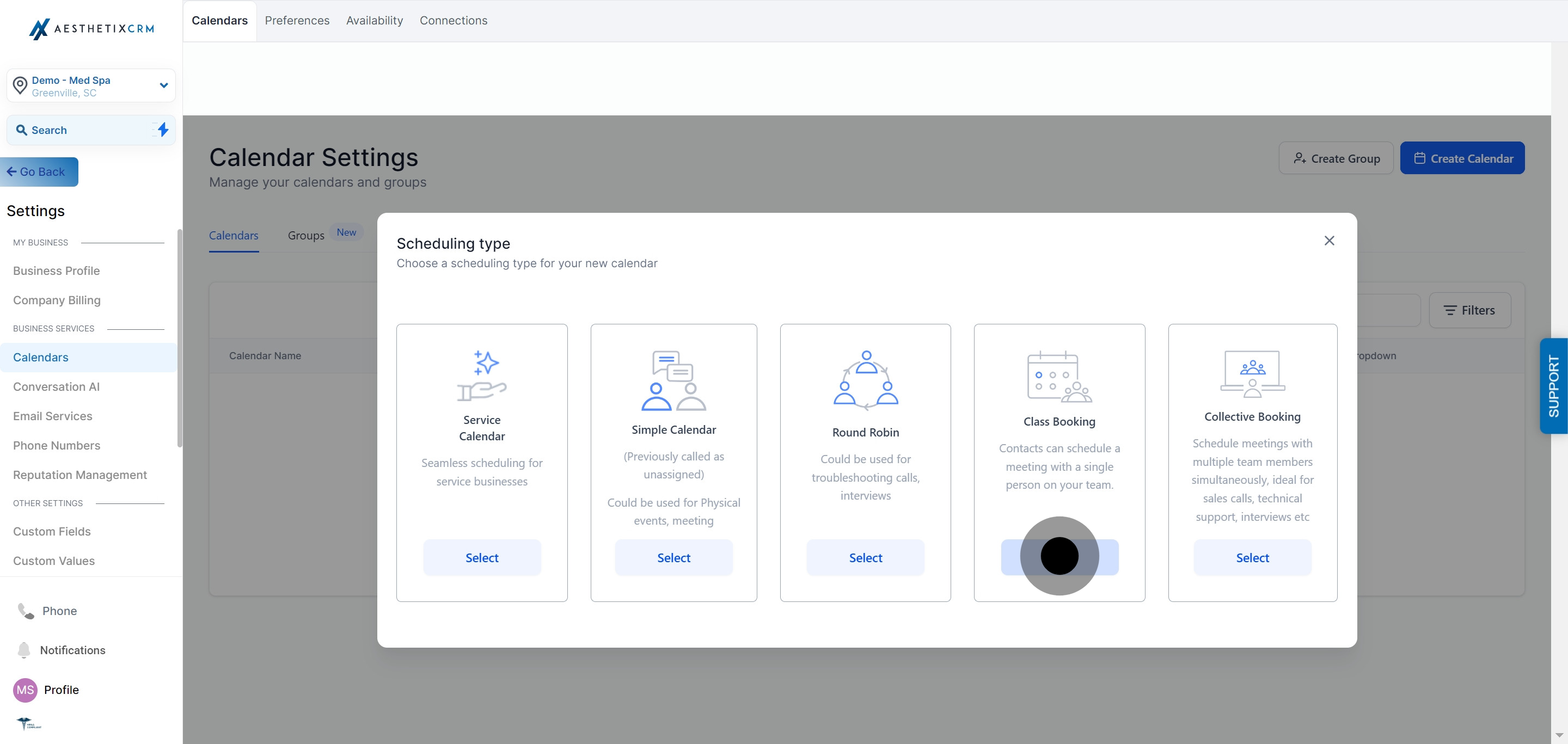 4 Click on "Select".