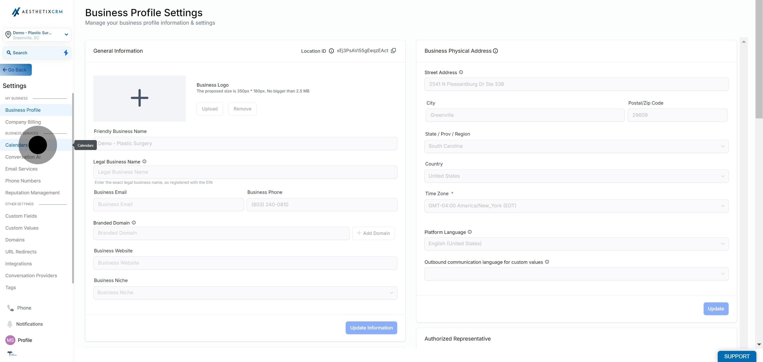 2 Next up, click on "Calendars".