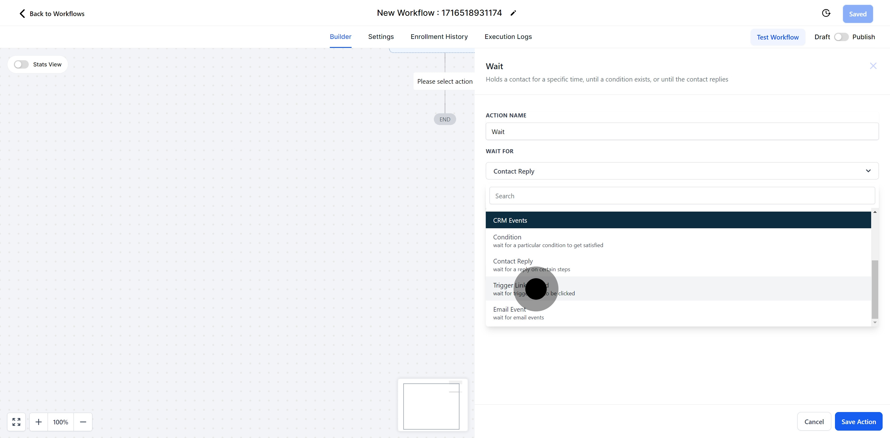 22 Click on "Trigger Link Clicked".