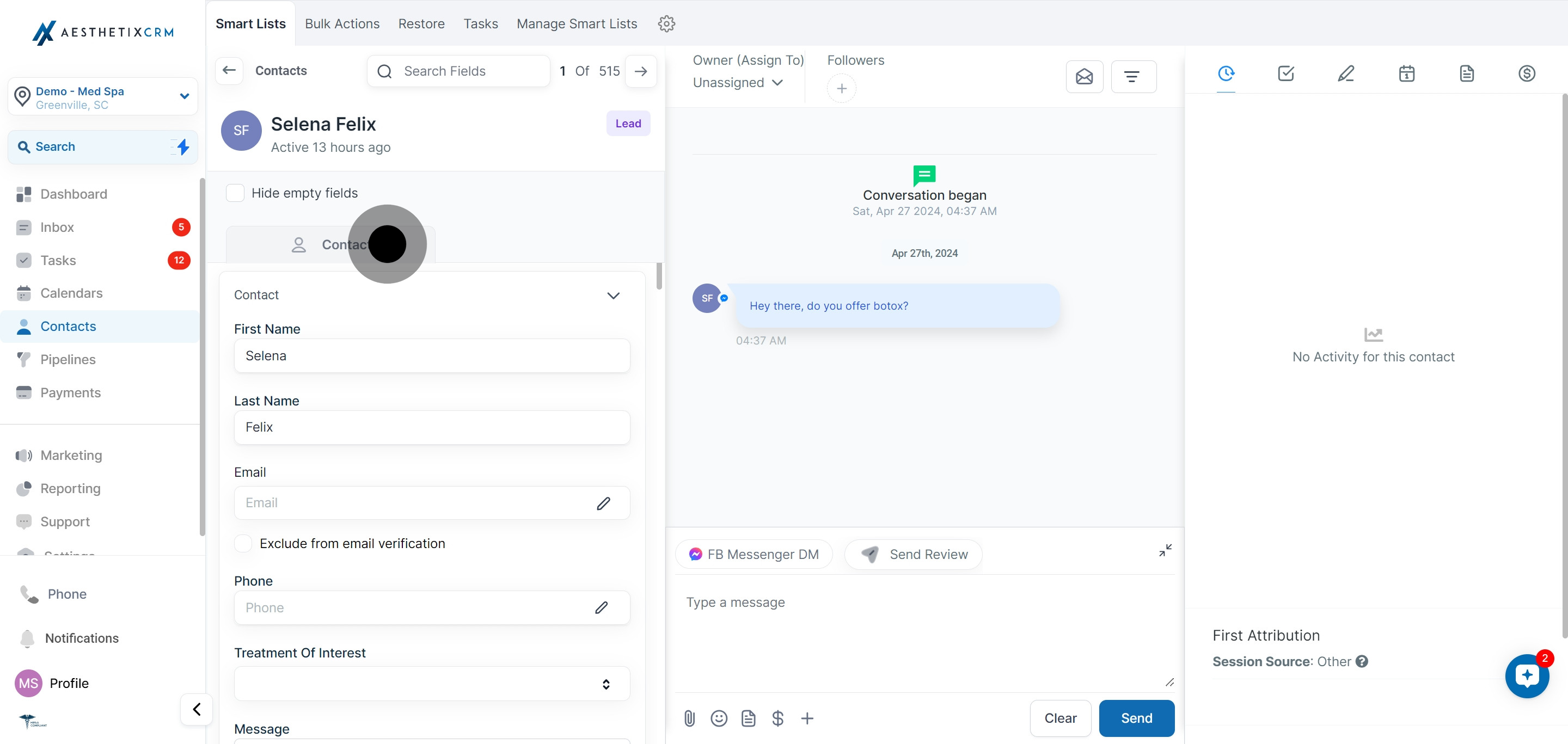 4 Next, click on "contact".