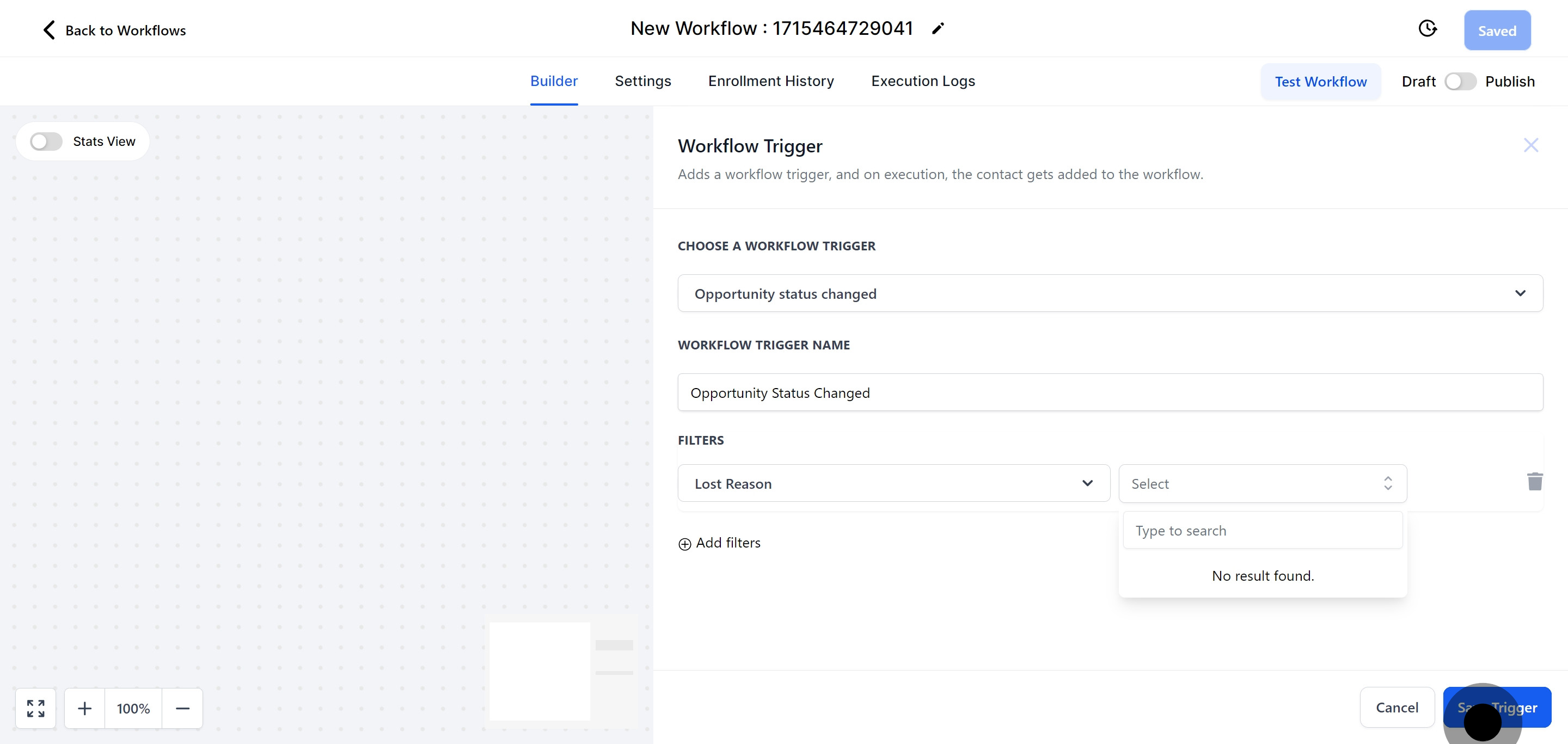 22 Click on "Save Trigger".