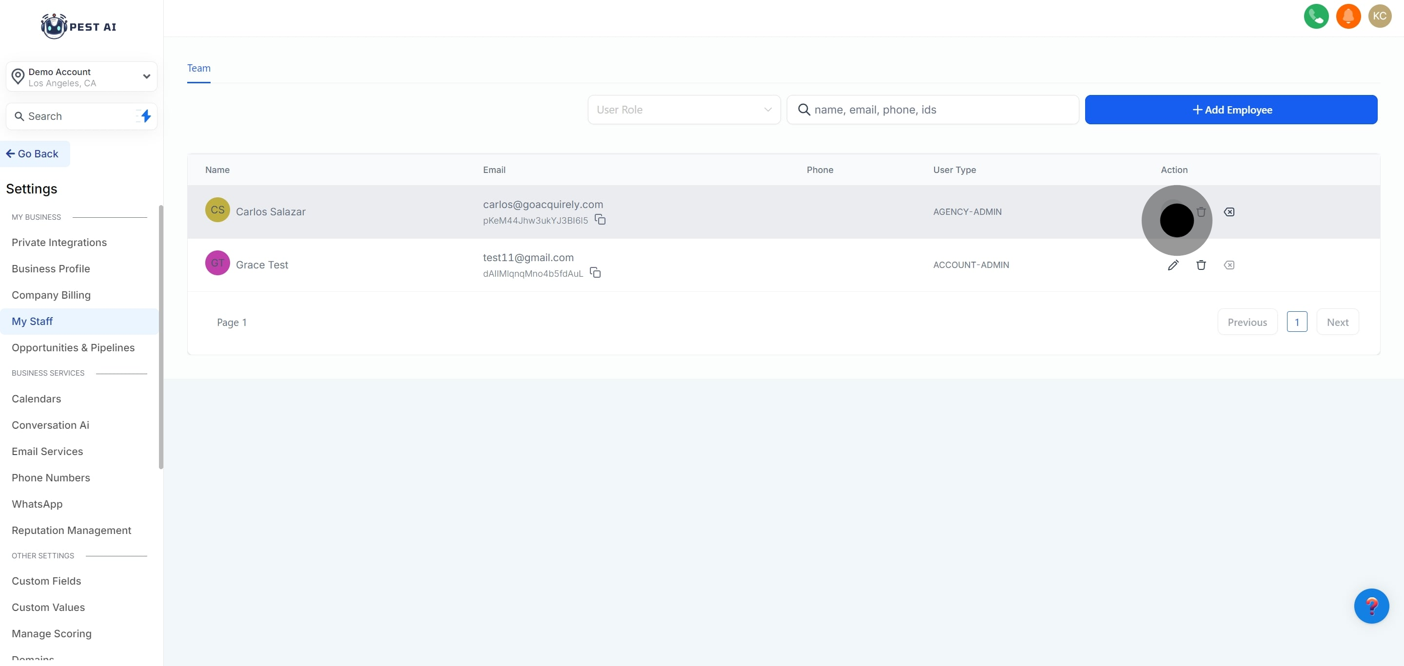 5 Now, click on the element.