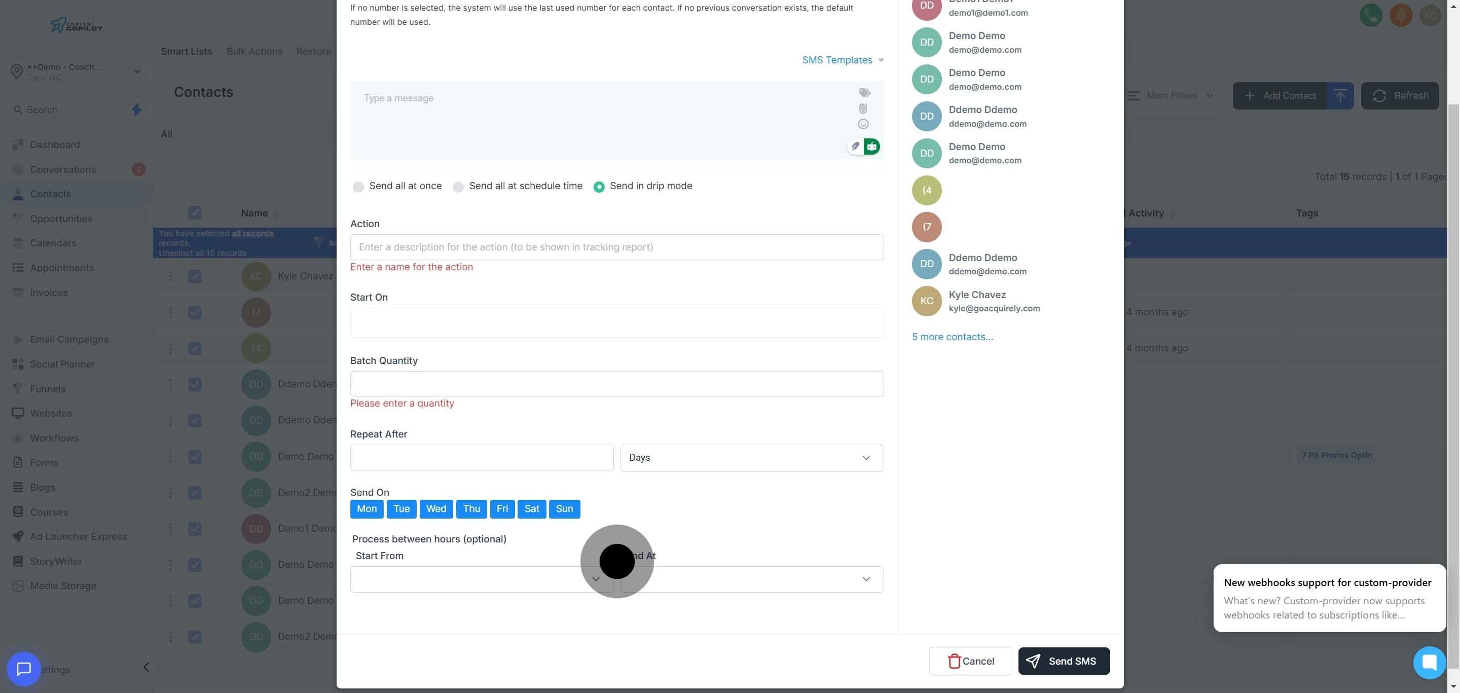 18 Next, click on "End At".