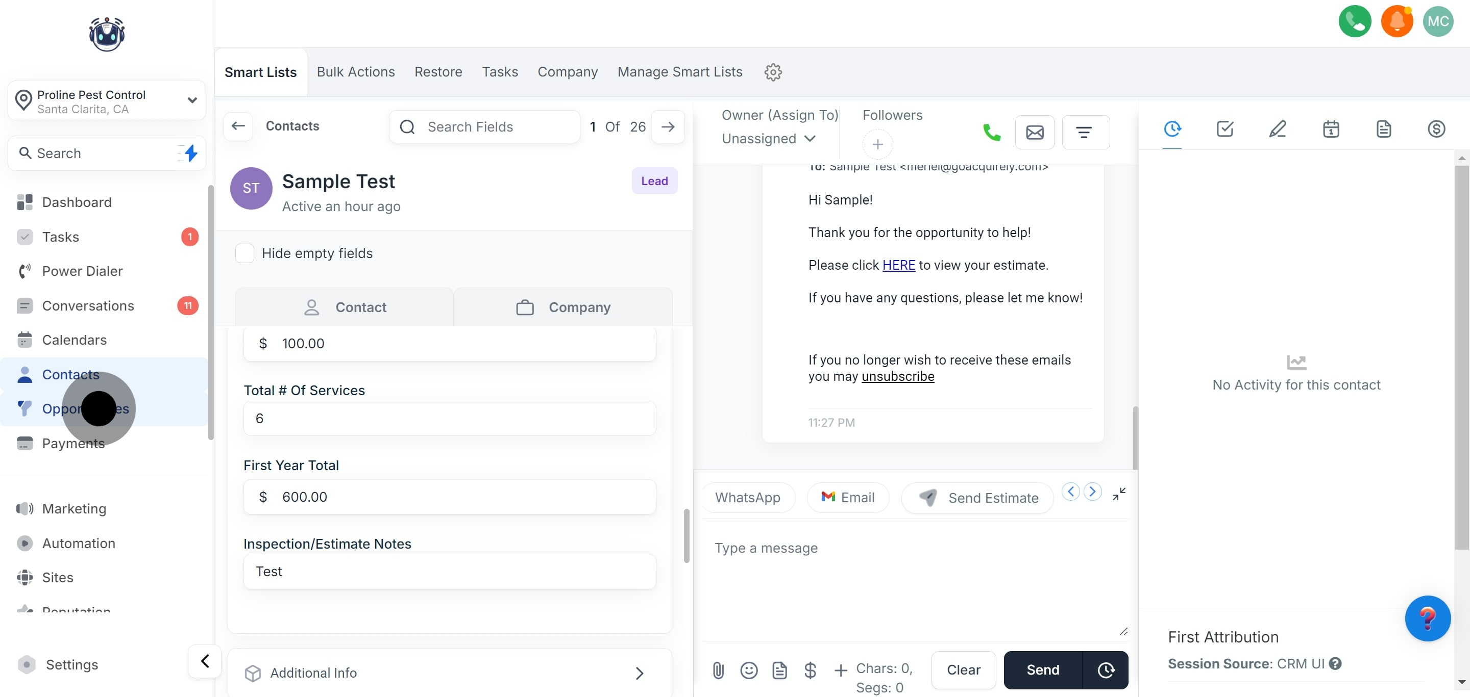 16 Click on "Opportunities".