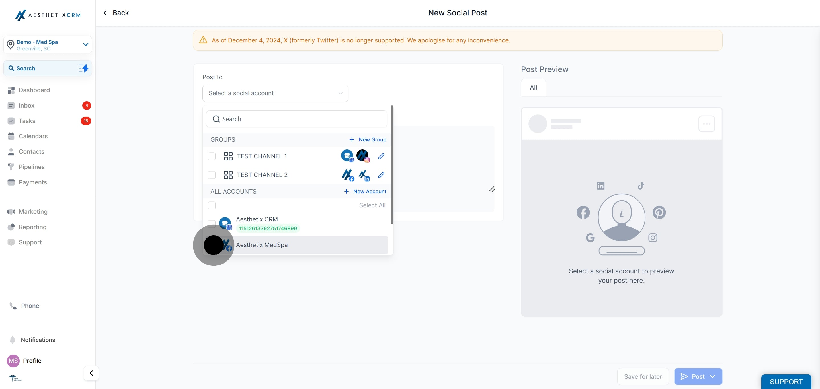 5 Then, click on "Aesthetix MedSpa".