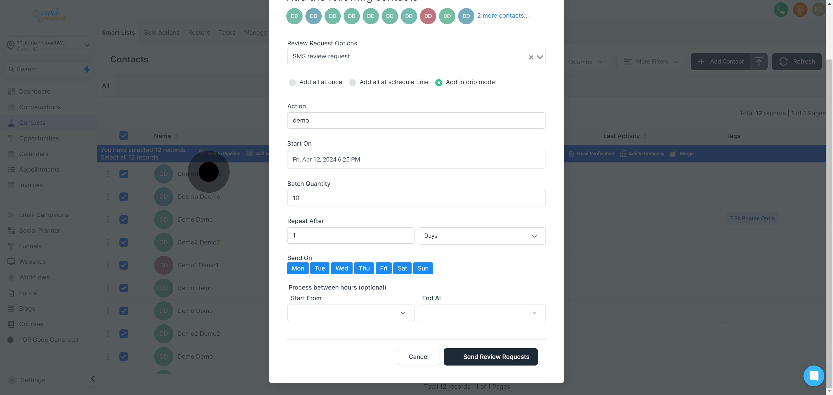 16 Click on "Send On".