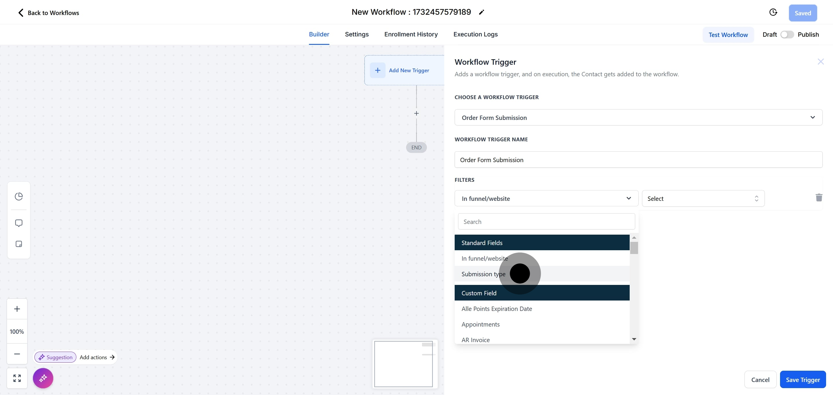 10 Click on "Submission type".