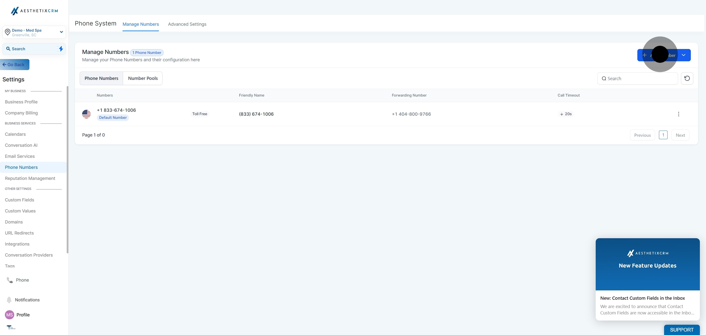 3 Next, click on "Add Number".