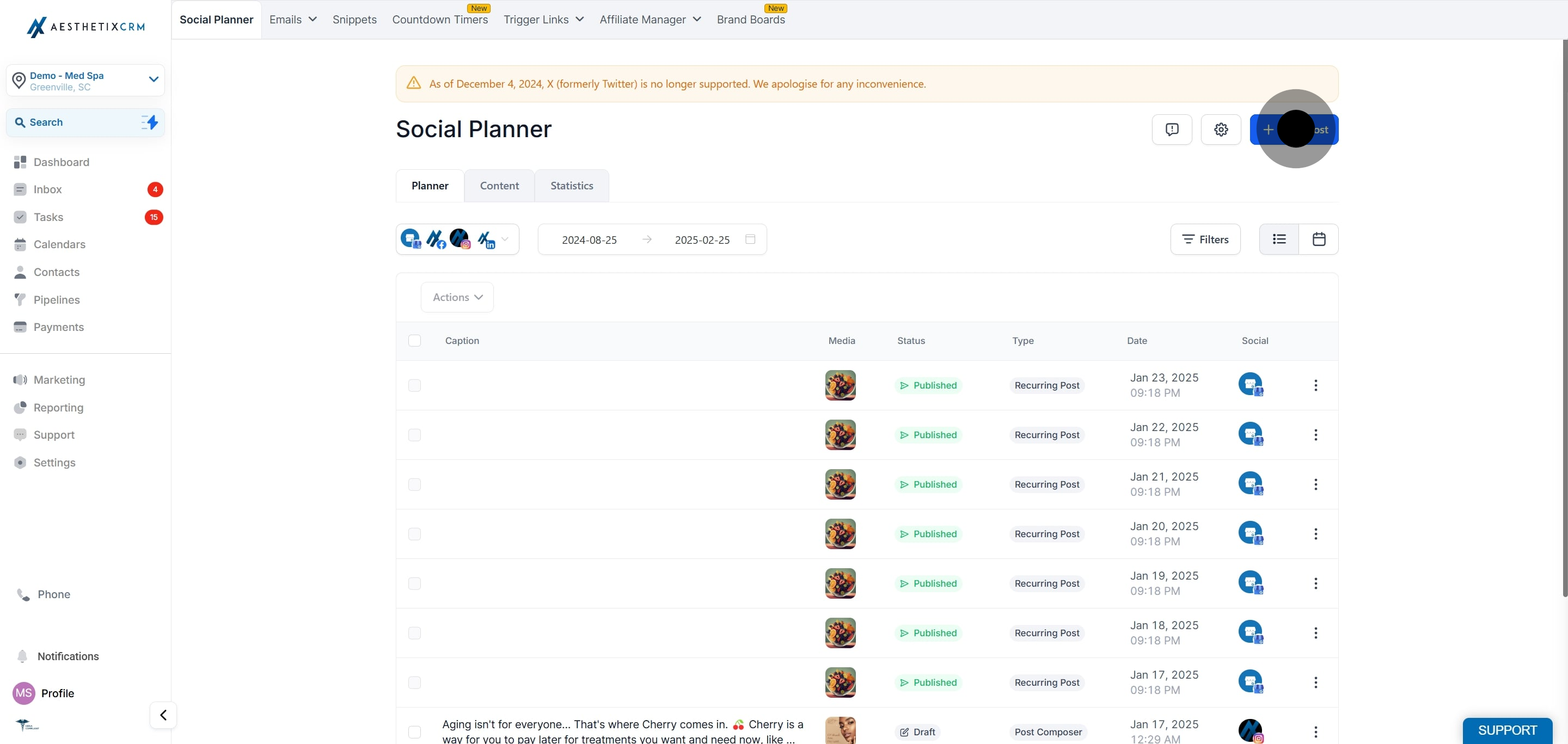 3 Click on "New Post".