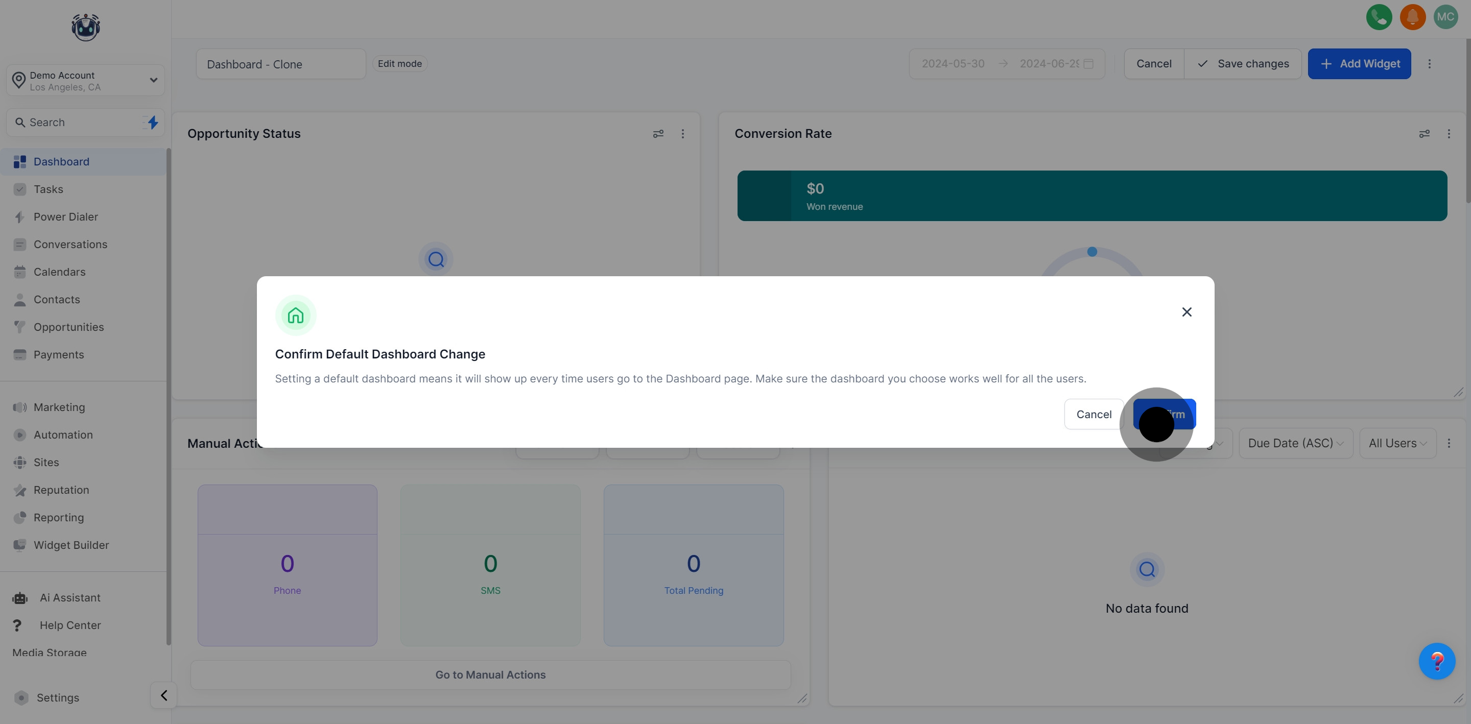 5 Click on "Confirm".