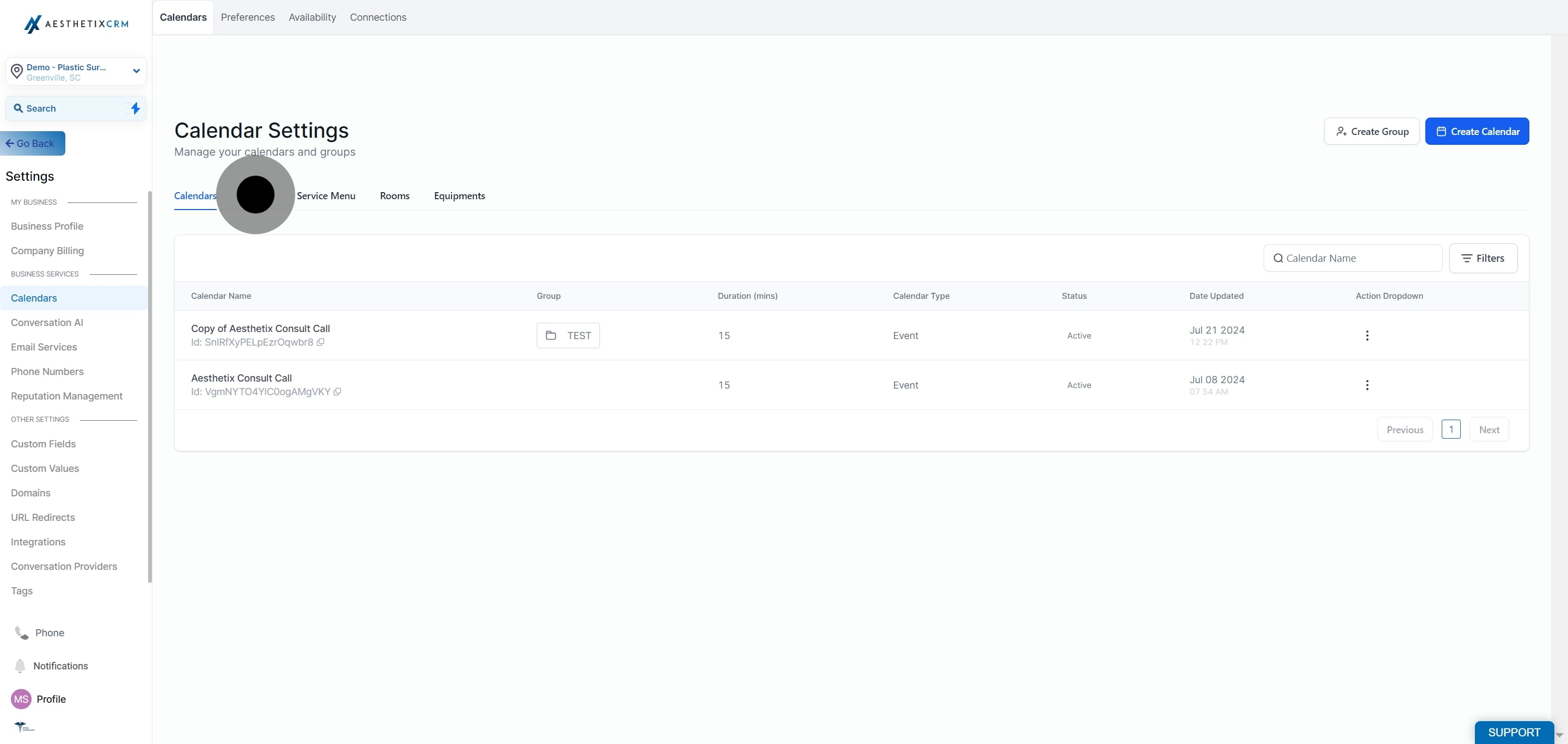 3 Click on "Groups".