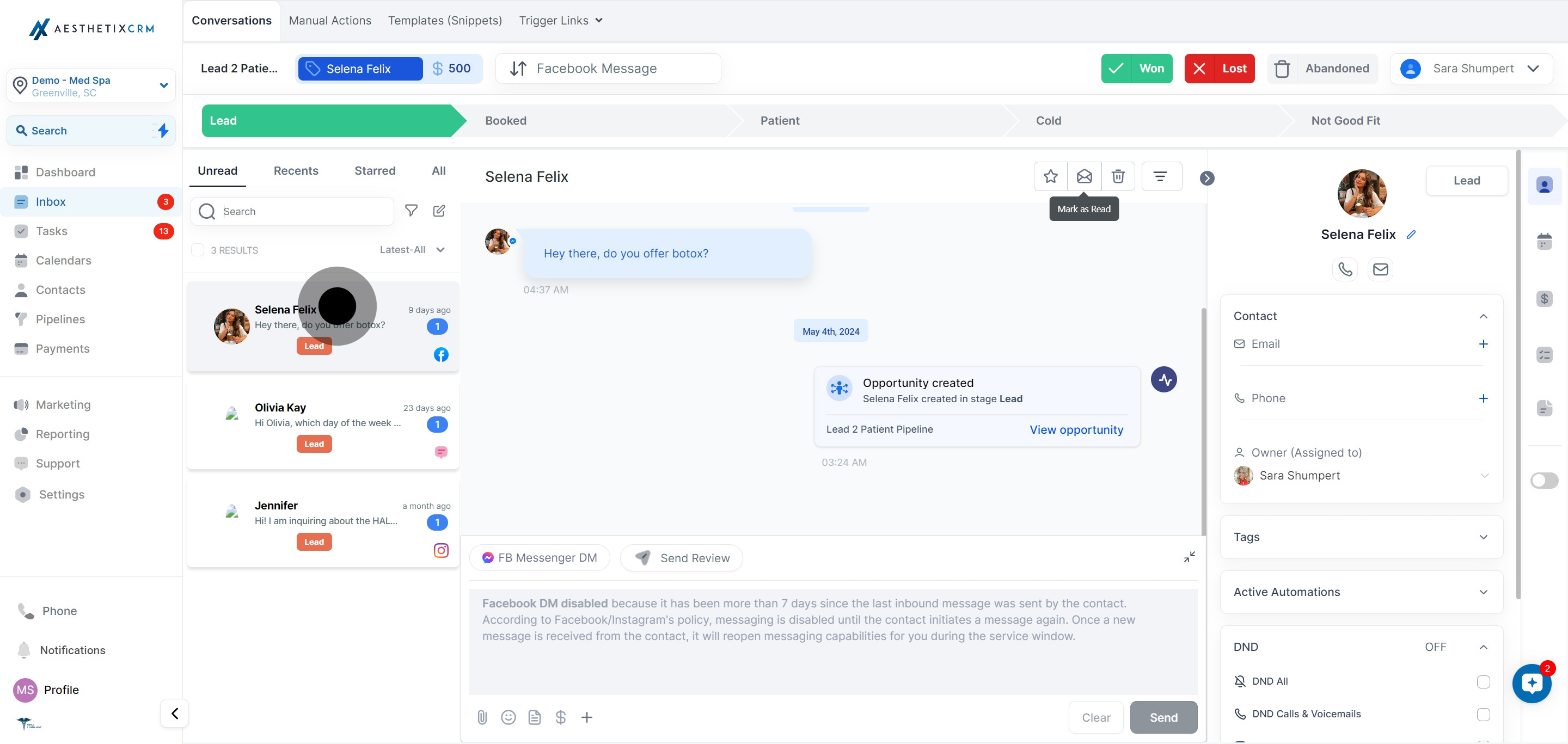 2 Click on the element.