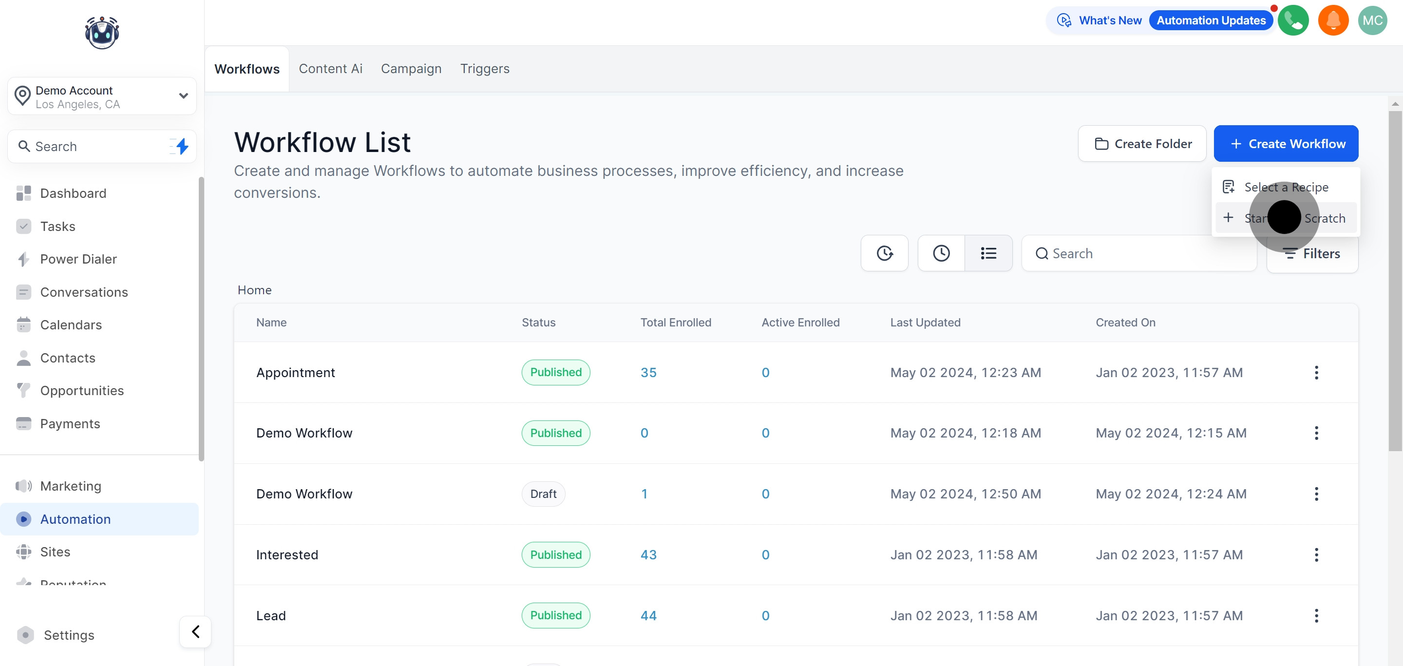 3 Click on "Start from Scratch".