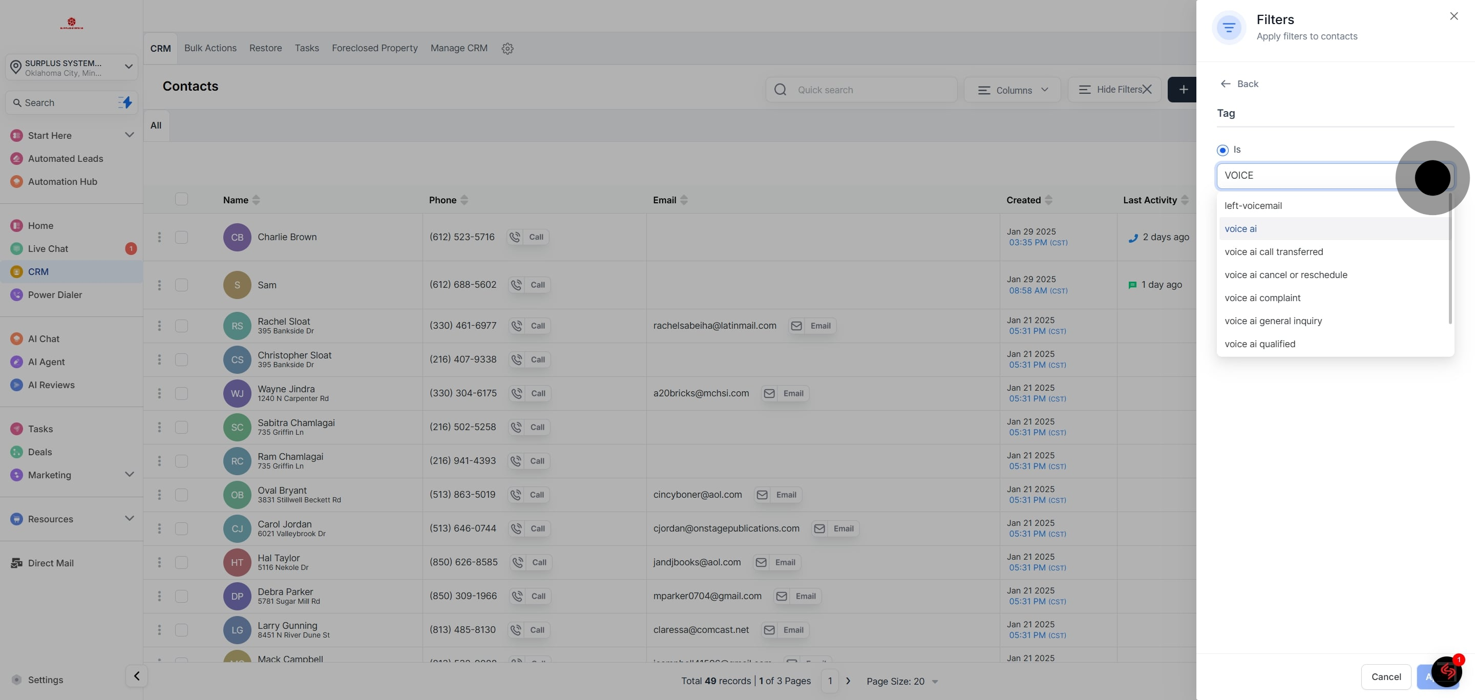 5 Then, click on "voice ai".