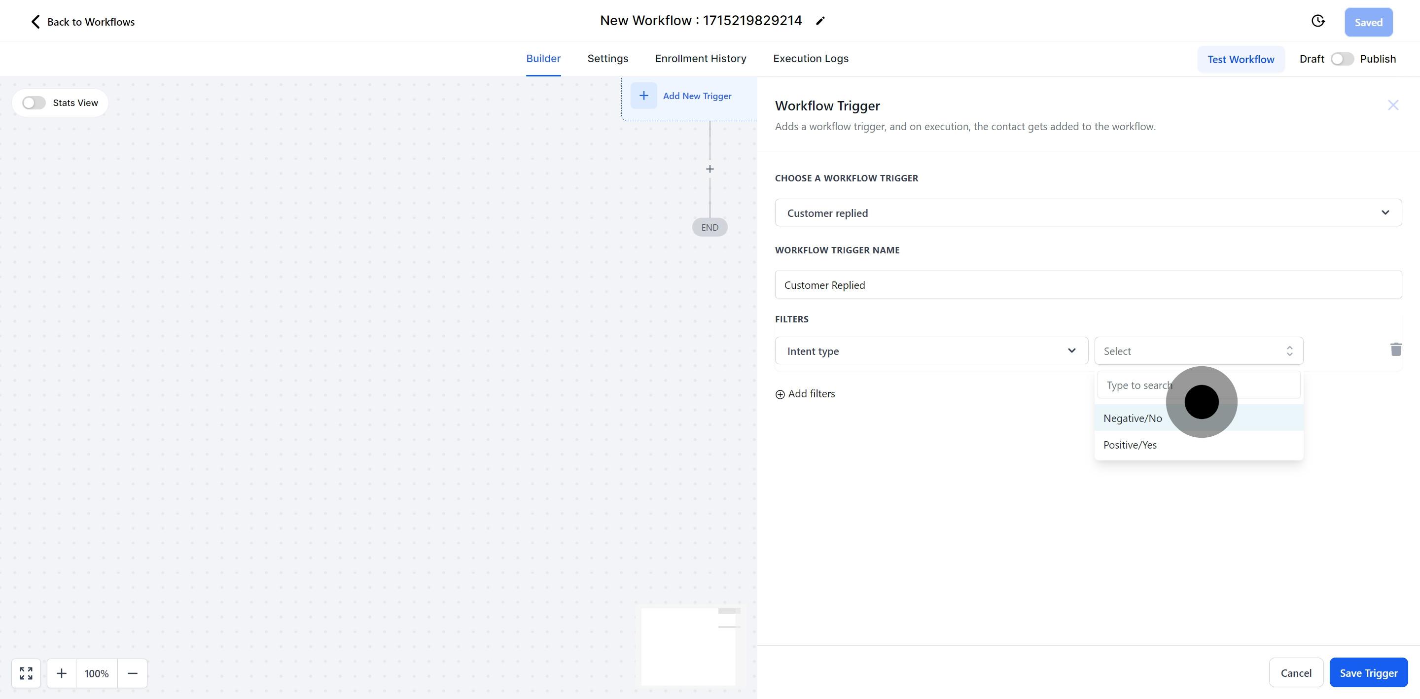 17 Click on "Negative/No".