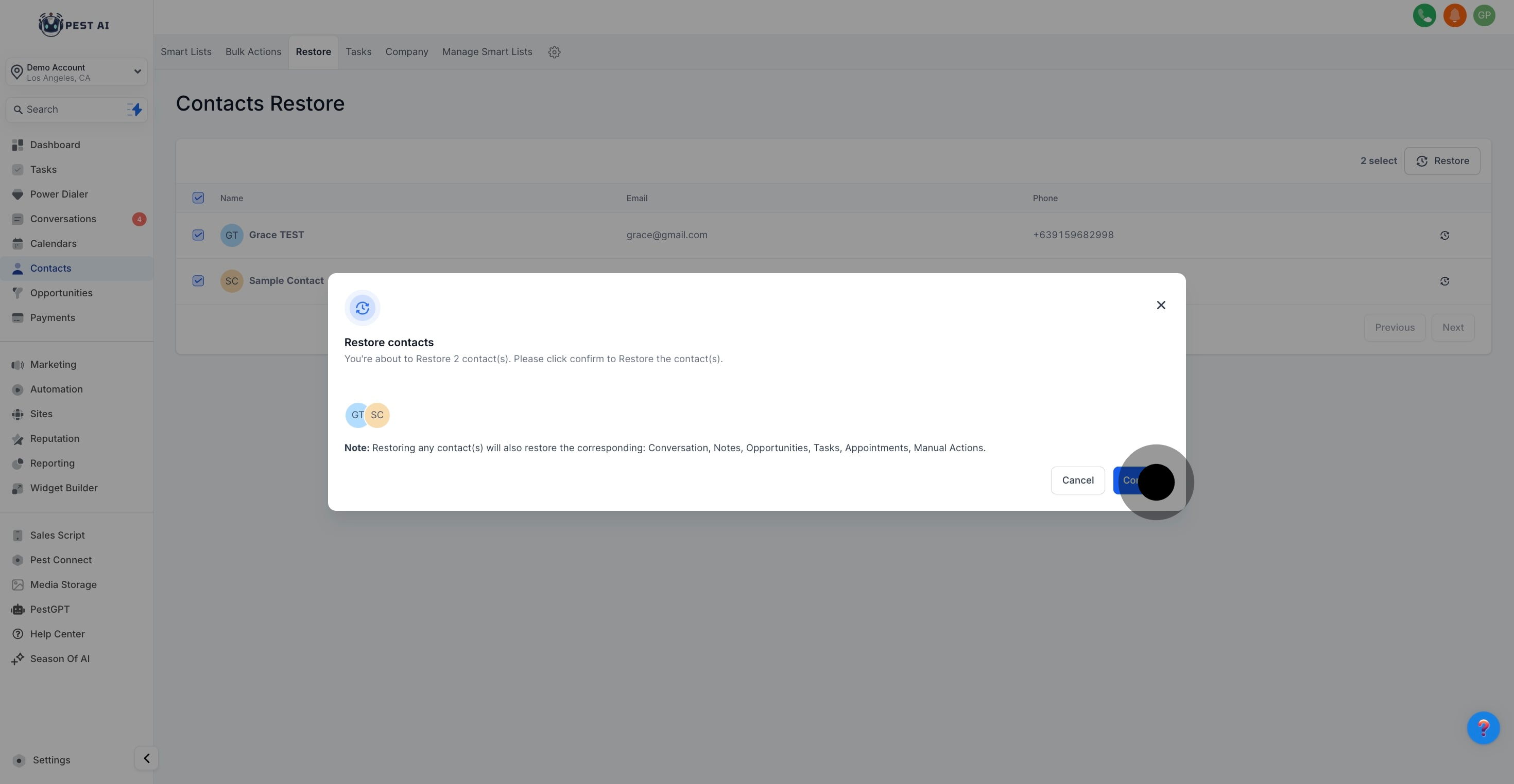 6 Next, click on "Confirm".