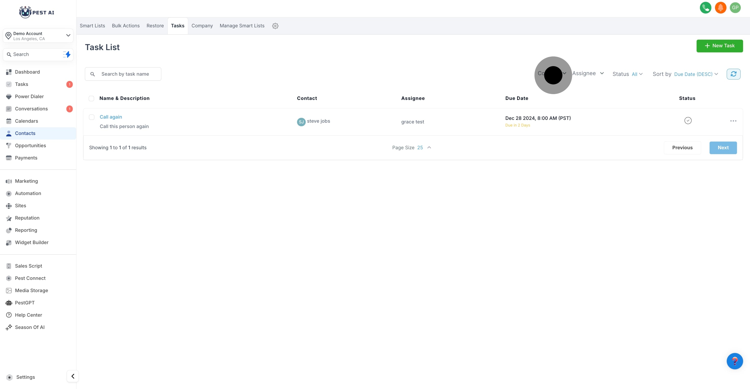 2 Click on "Contact".