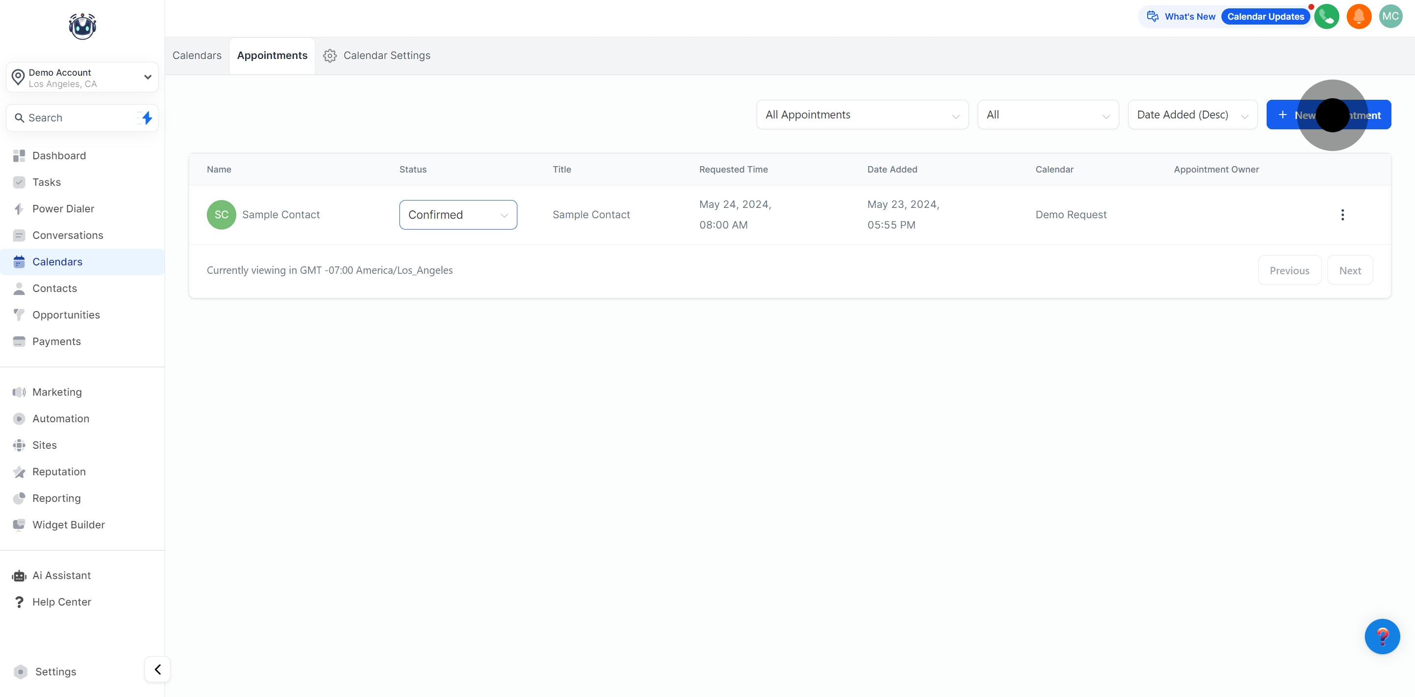 12 Then, click on "New Appointment".