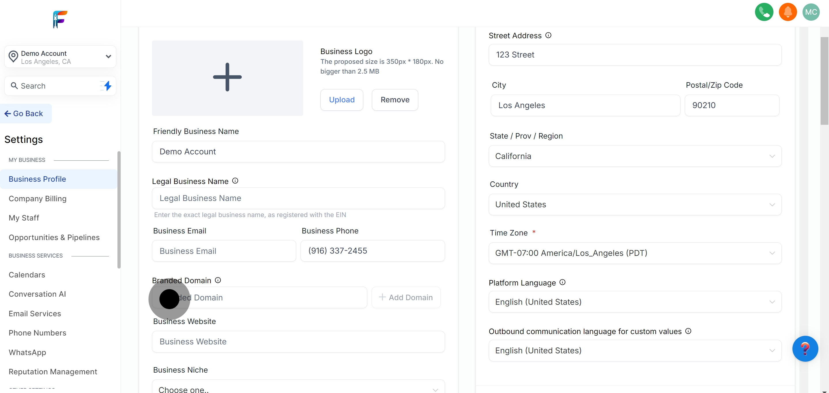 10 Then, click on "Branded Domain".