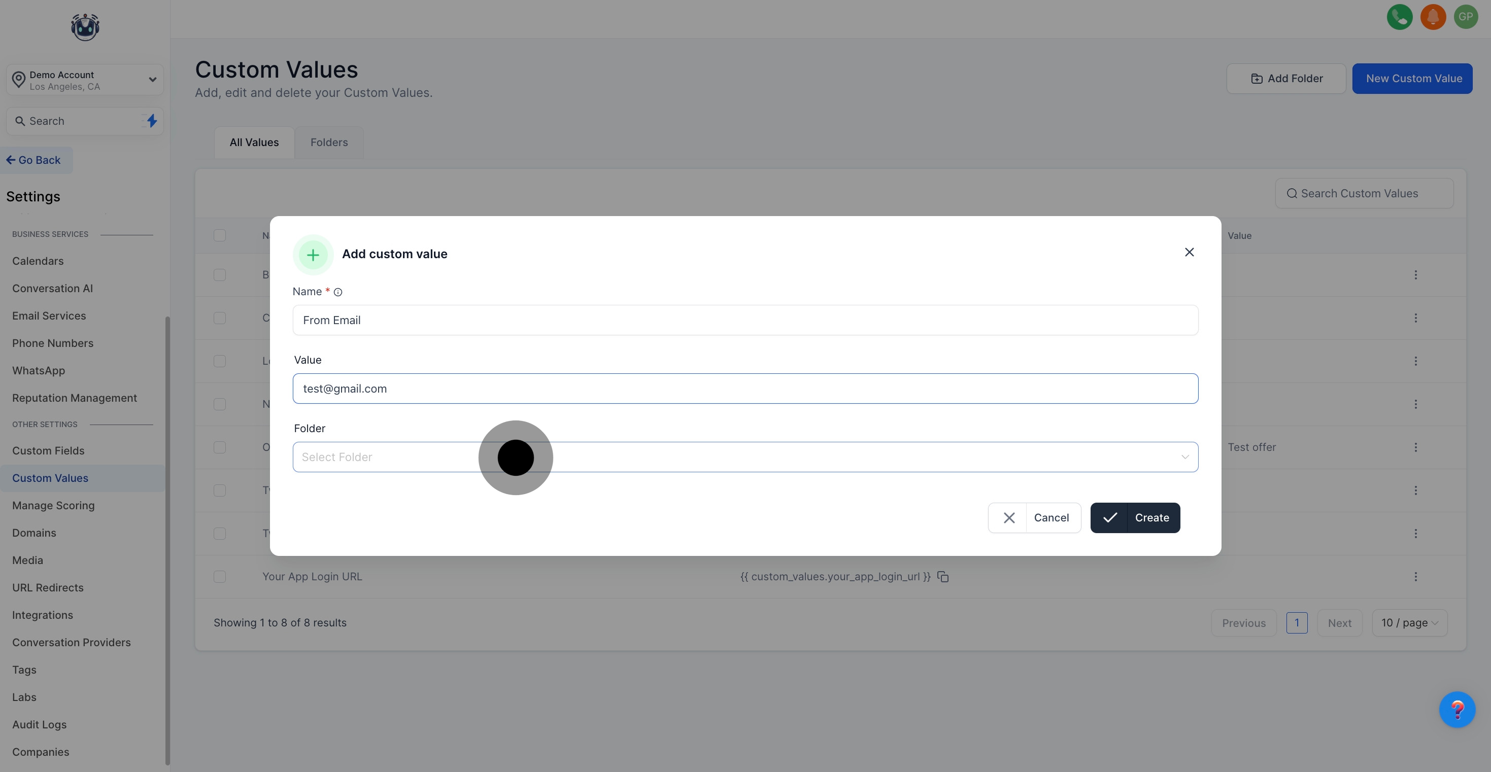 6 Click on "Select Folder".