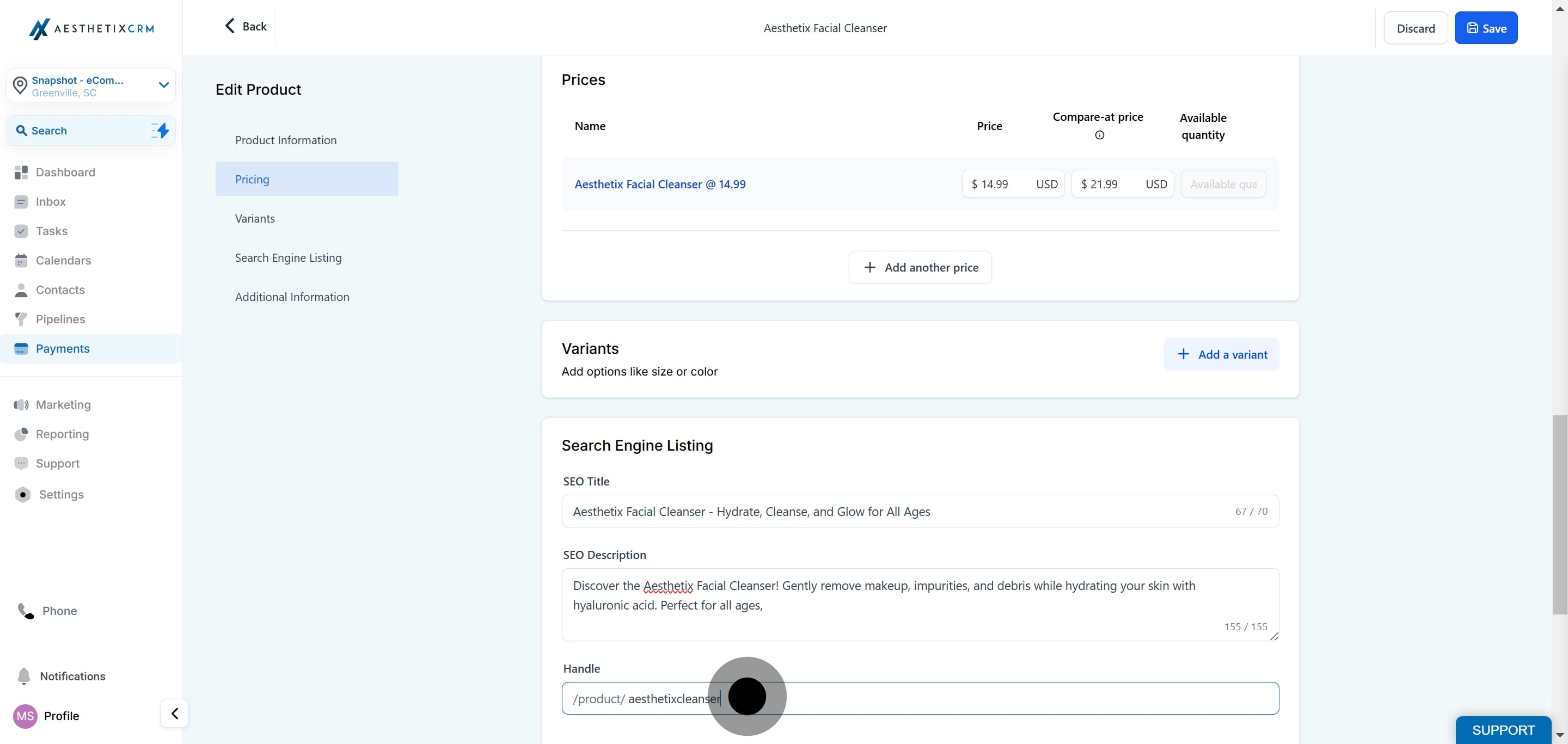 7 Then, click on the element.