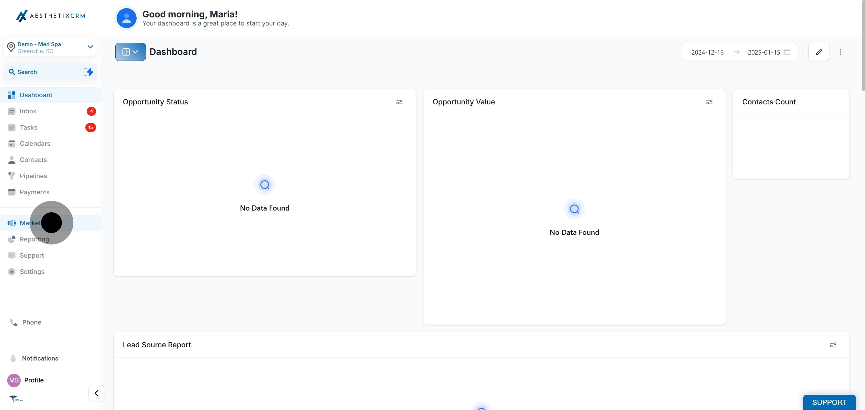 1 Click on the element.