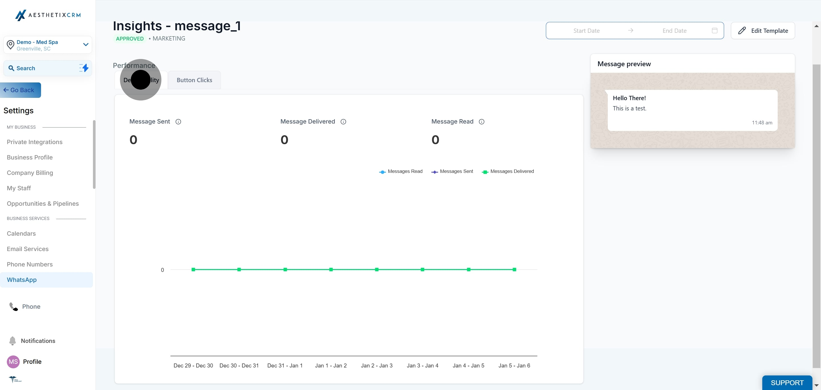 5 Click on "Deliverability".