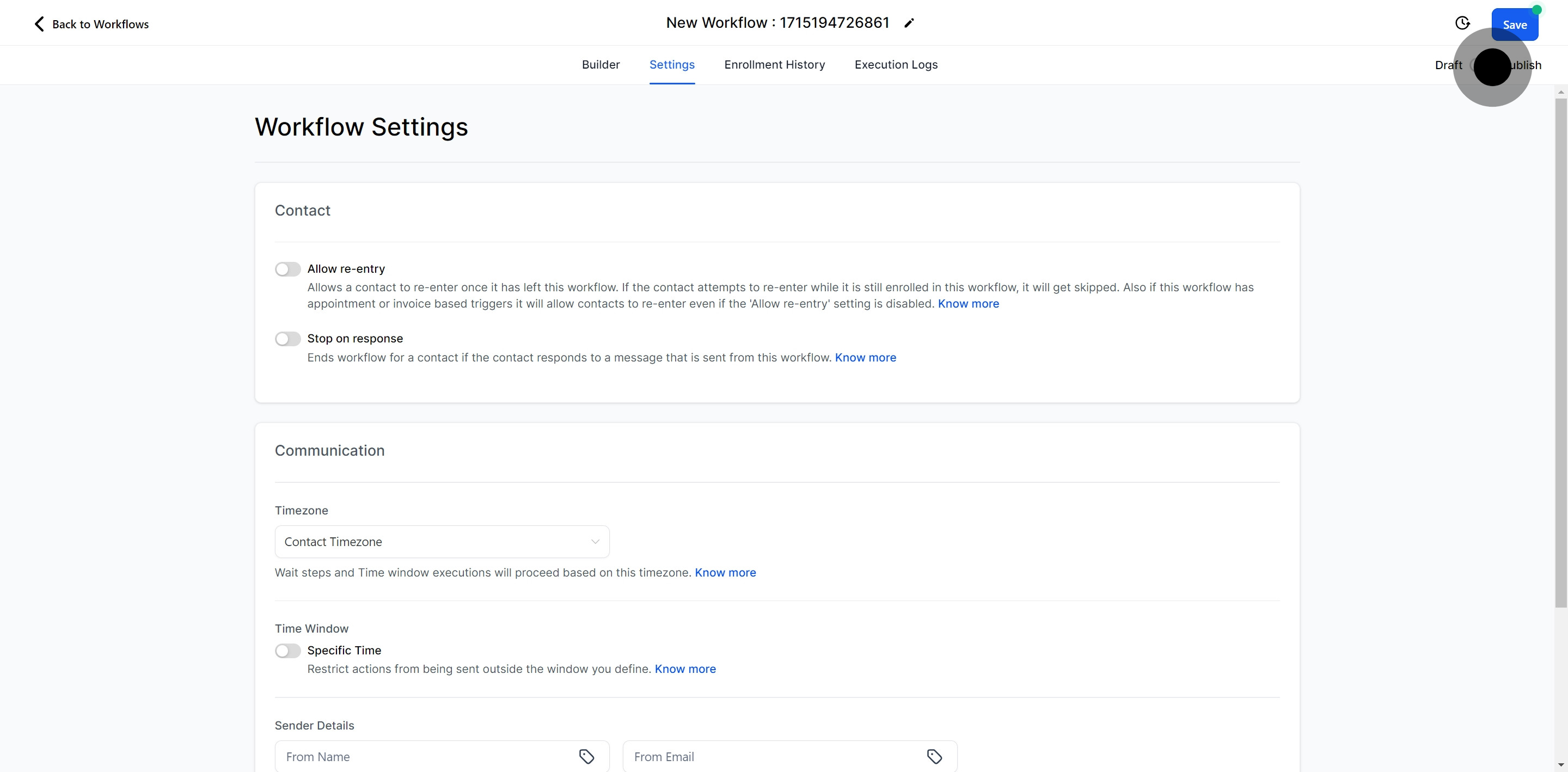 12 Click on "Draft".