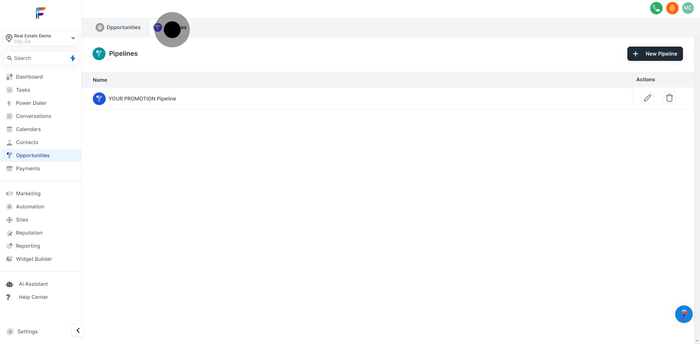 9 After that, click on "Pipelines".