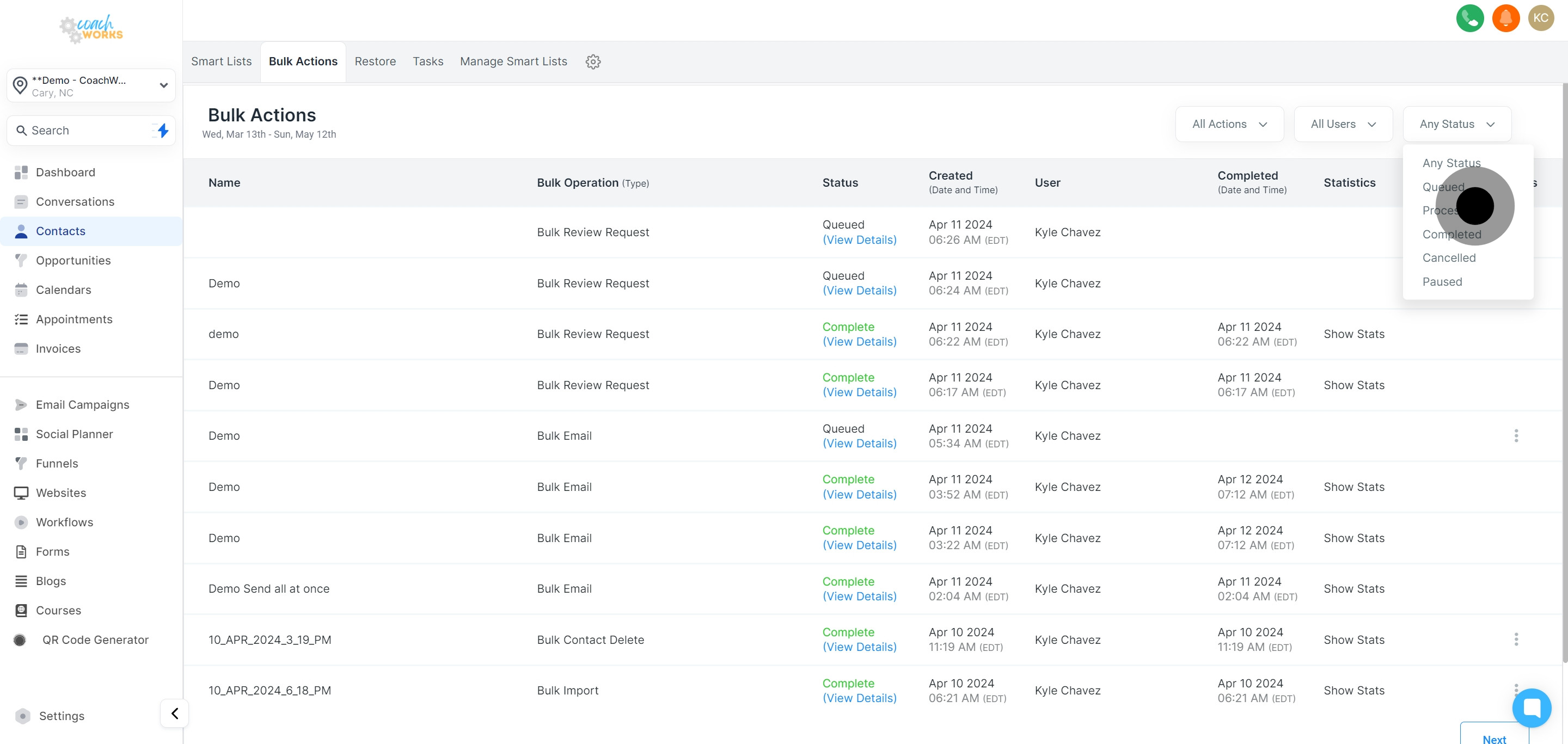 5 Click on "All Actions".