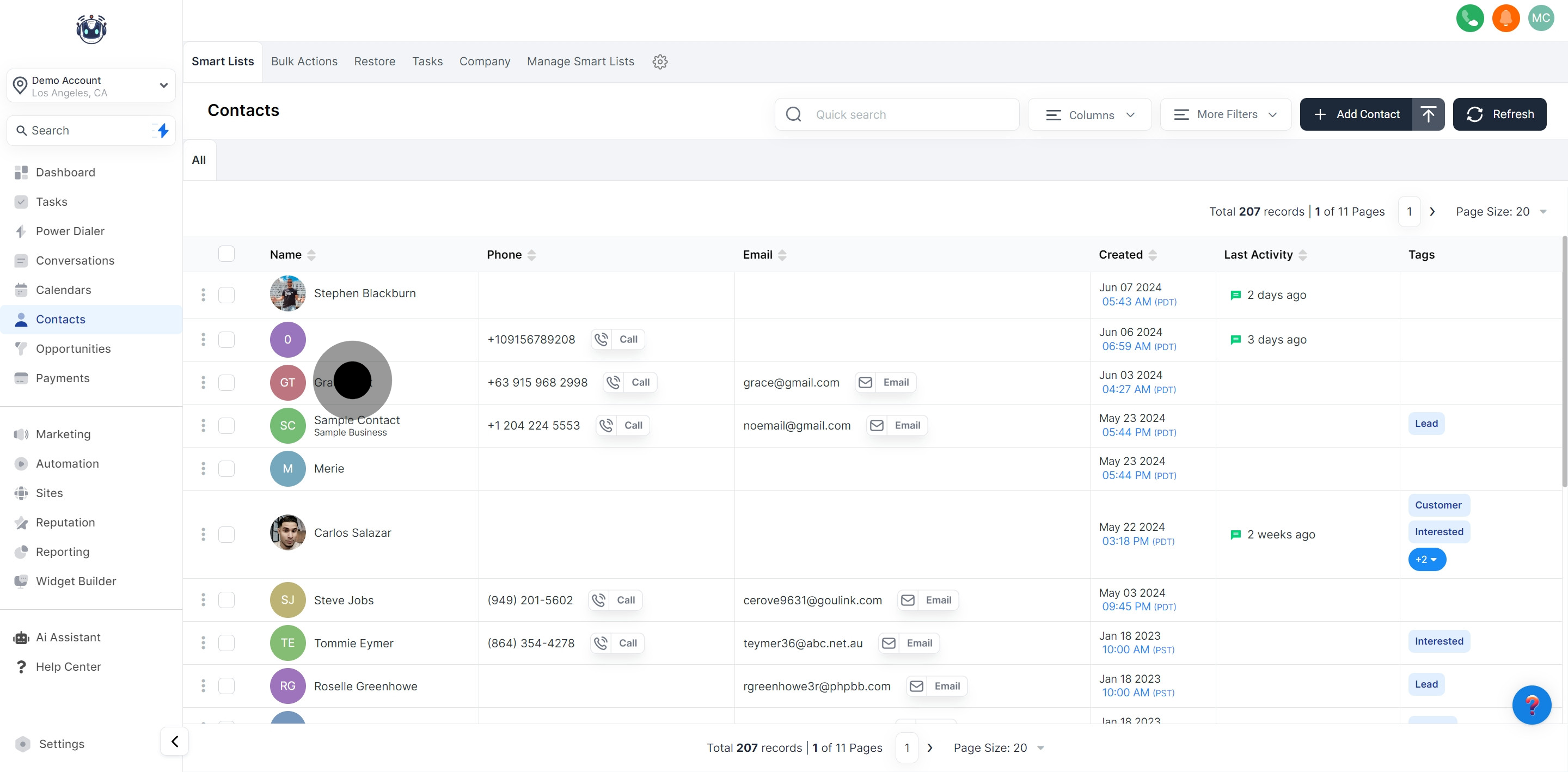 3 Click on "Grace Test".