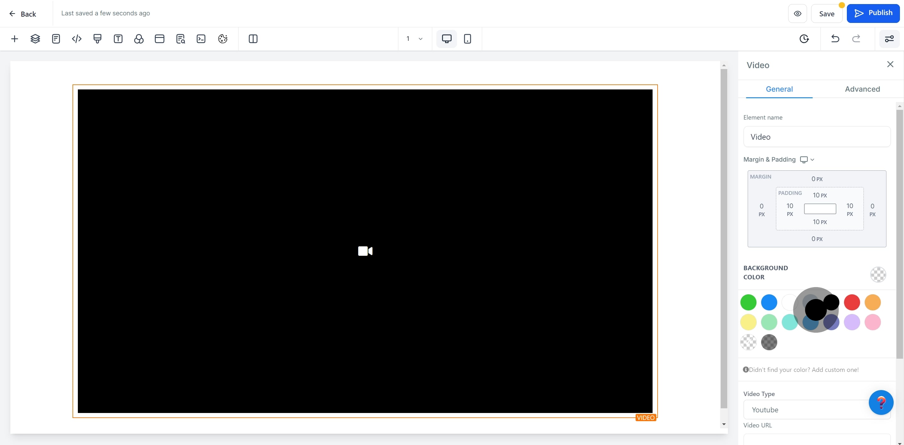 10 Click on "Background color".