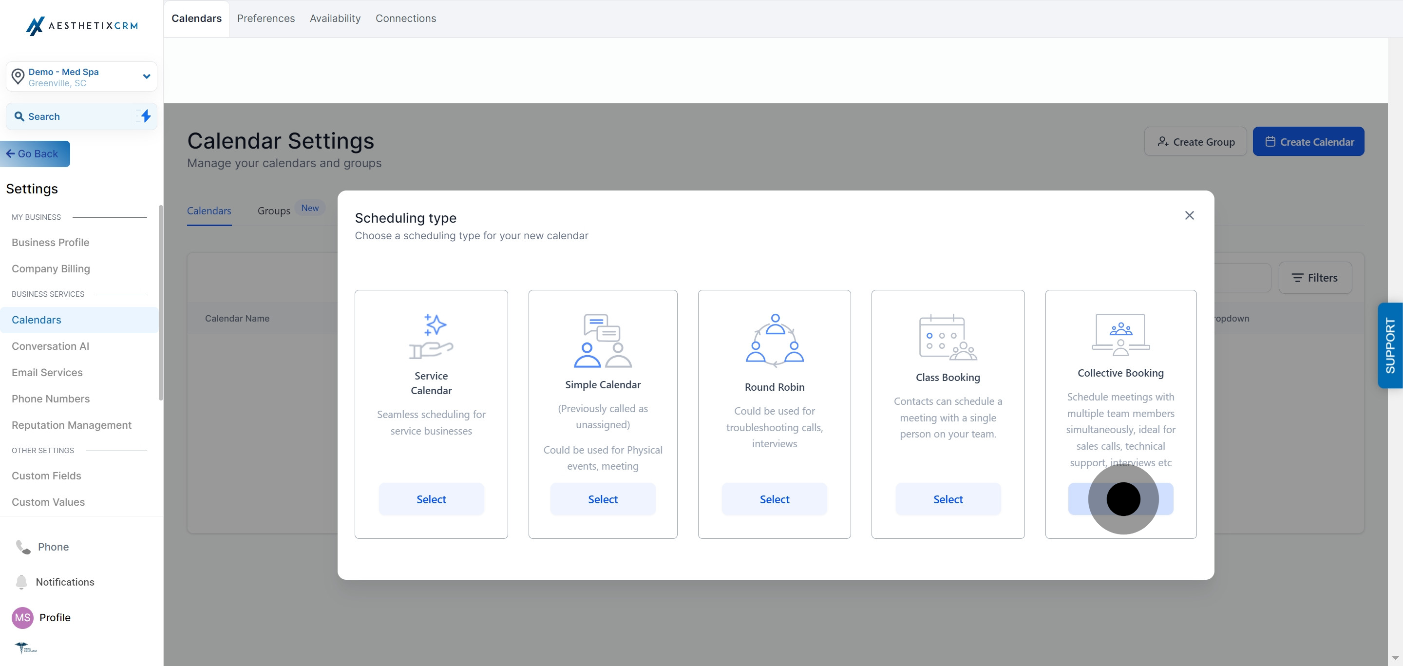 3 Click on "Select".
