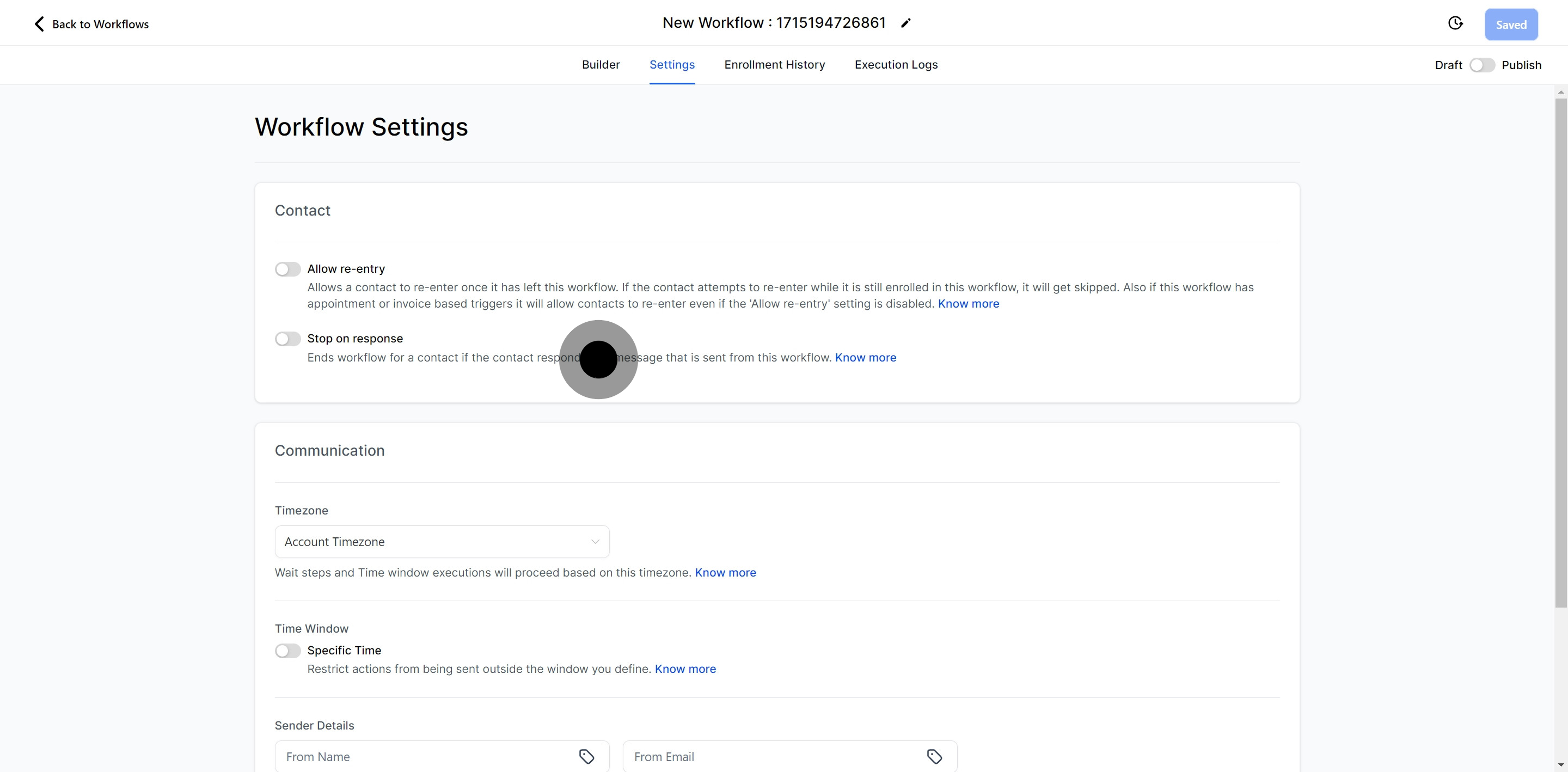 7 After, click on "Stop on response".