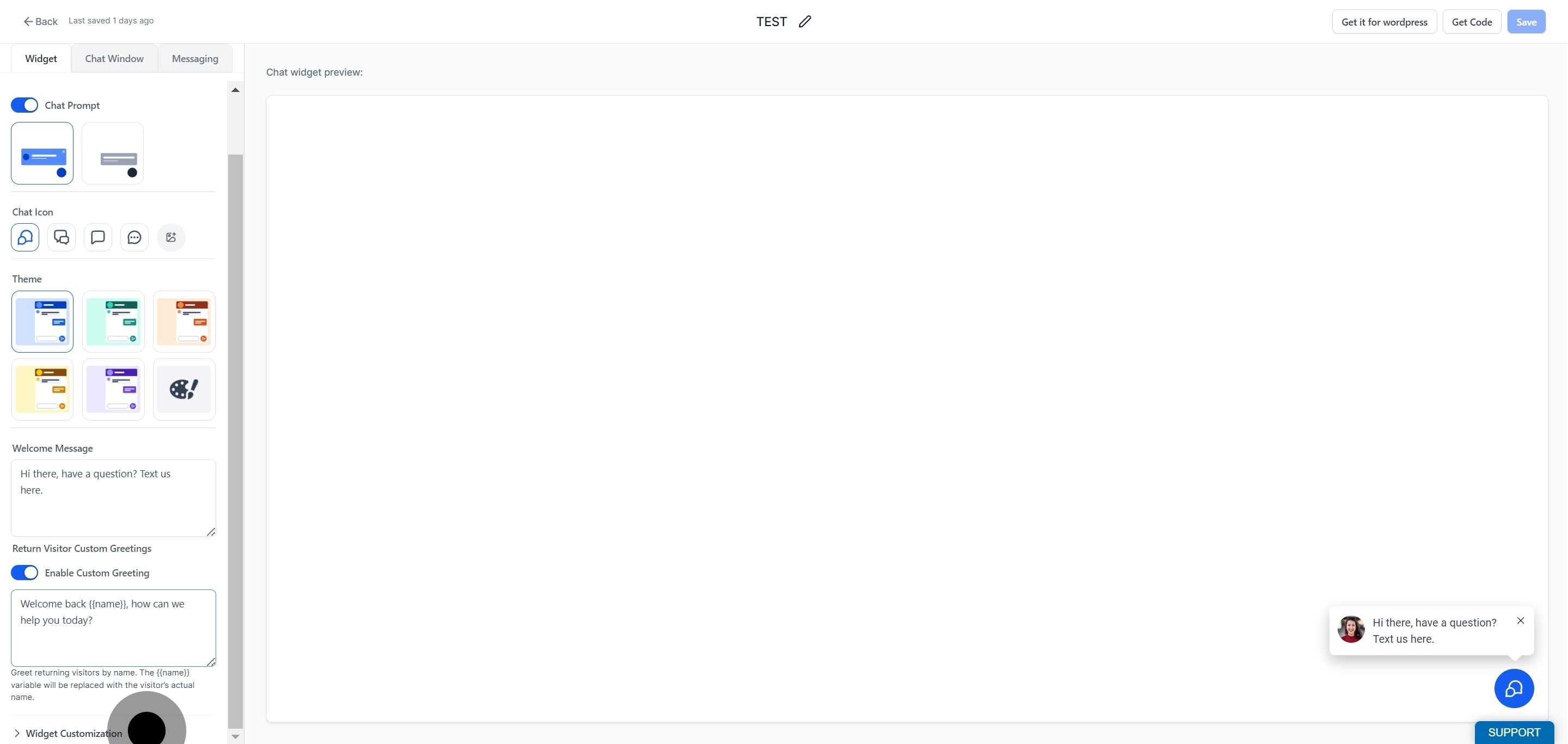 10 Once that's done, click on "Widget Customization".