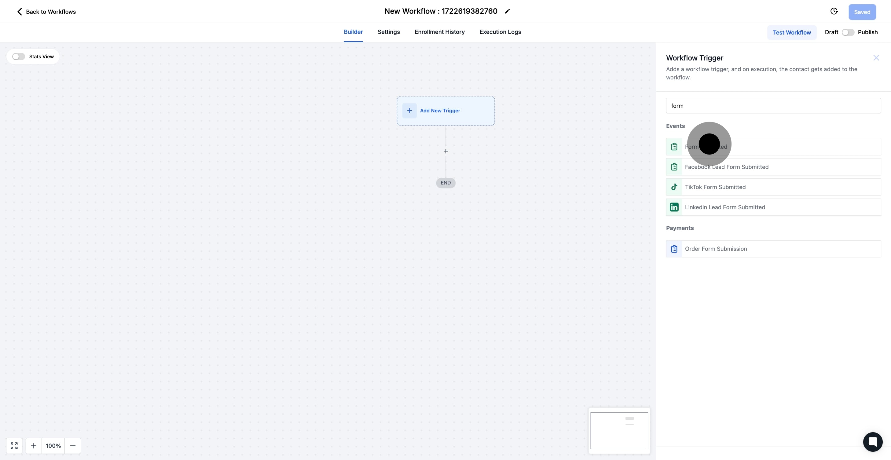 5 After, click on "Form submitted".