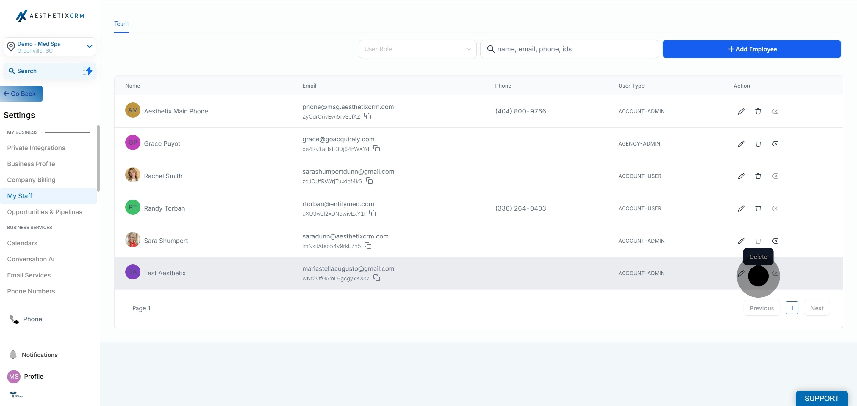 3 Click on the element.